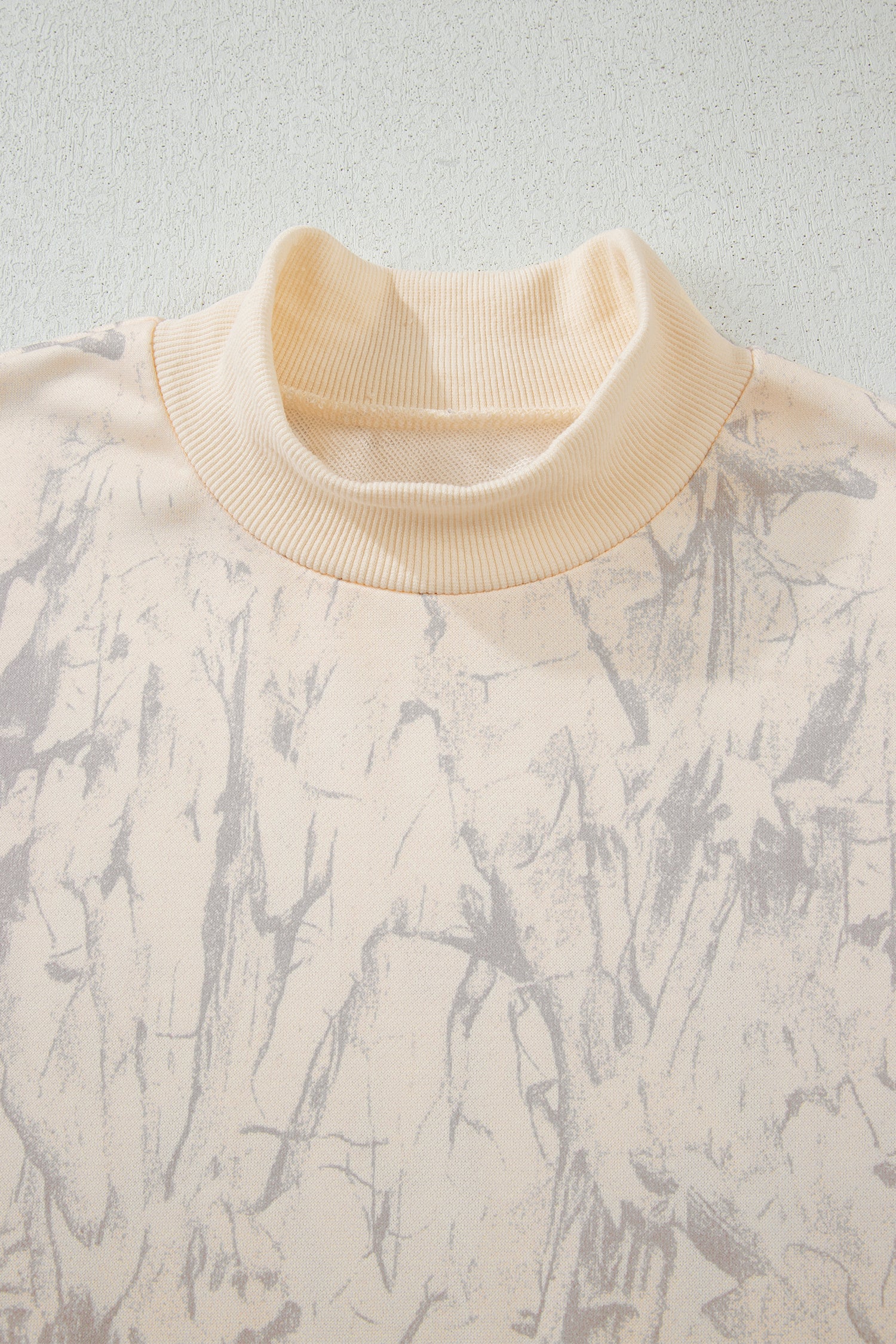 Khaki Camo Mock Neck Baggy Sweatshirt-Tops/Sweatshirts & Hoodies-[Adult]-[Female]-2022 Online Blue Zone Planet