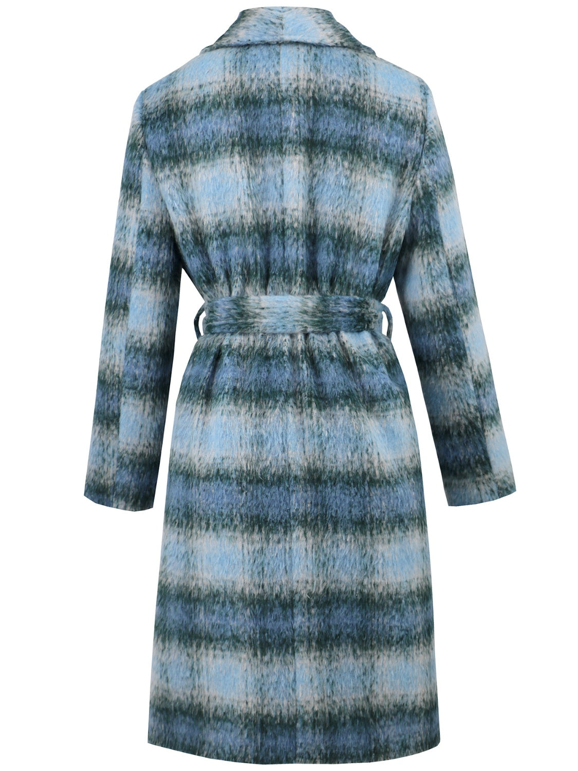 Blue Zone Planet | Plaid Tie Waist Long Sleeve Coat-TOPS / DRESSES-[Adult]-[Female]-2022 Online Blue Zone Planet