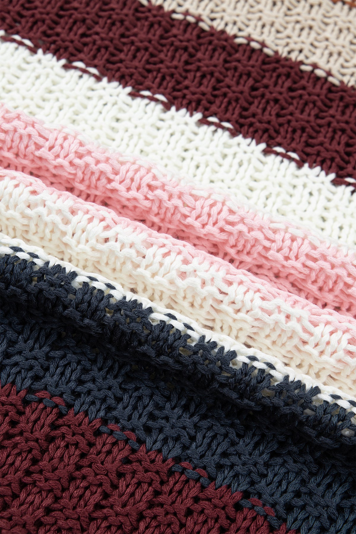 Multicolour Striped Knit Dropped Shoulder Round Neck Pullover Sweater-Sweaters & Cardigans/Sweaters-[Adult]-[Female]-2022 Online Blue Zone Planet
