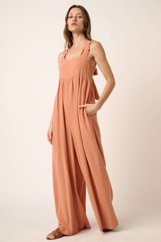 Mittoshop Sleeveless Wide Leg Jumpsuit-[Adult]-[Female]-Ginger-S-2022 Online Blue Zone Planet