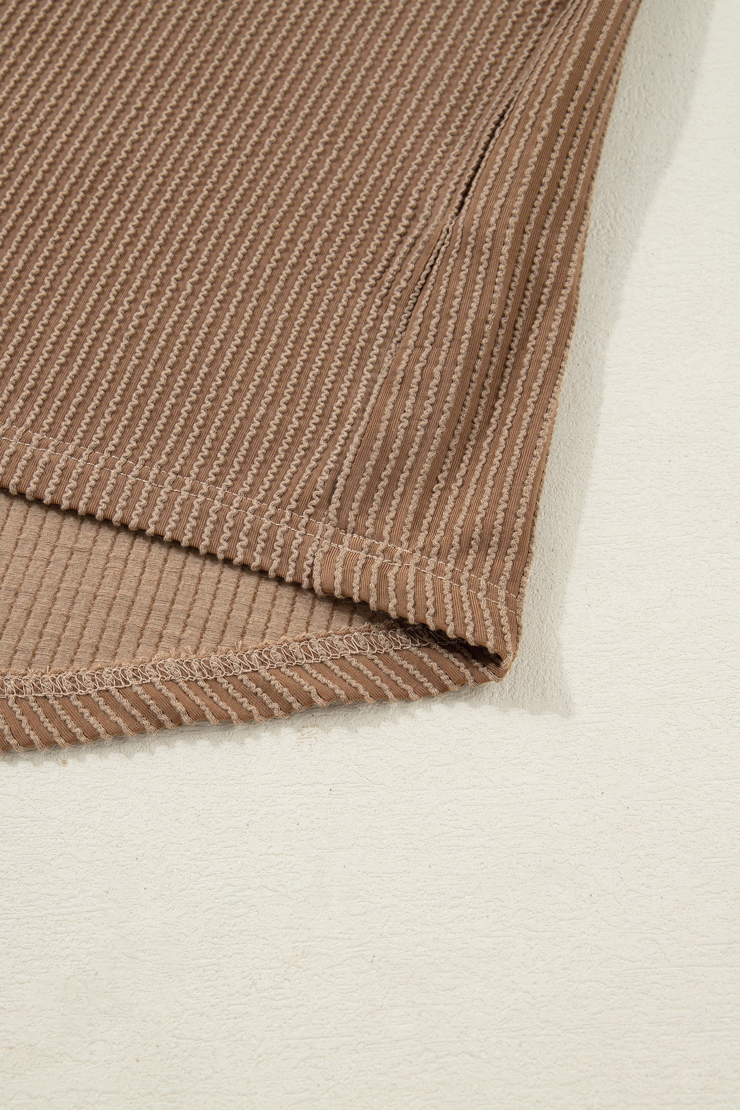 Dark Khaki Twisted Ribbed Leopard Lace Contrast Patchwork Long Sleeve Top-Tops/Long Sleeve Tops-[Adult]-[Female]-2022 Online Blue Zone Planet