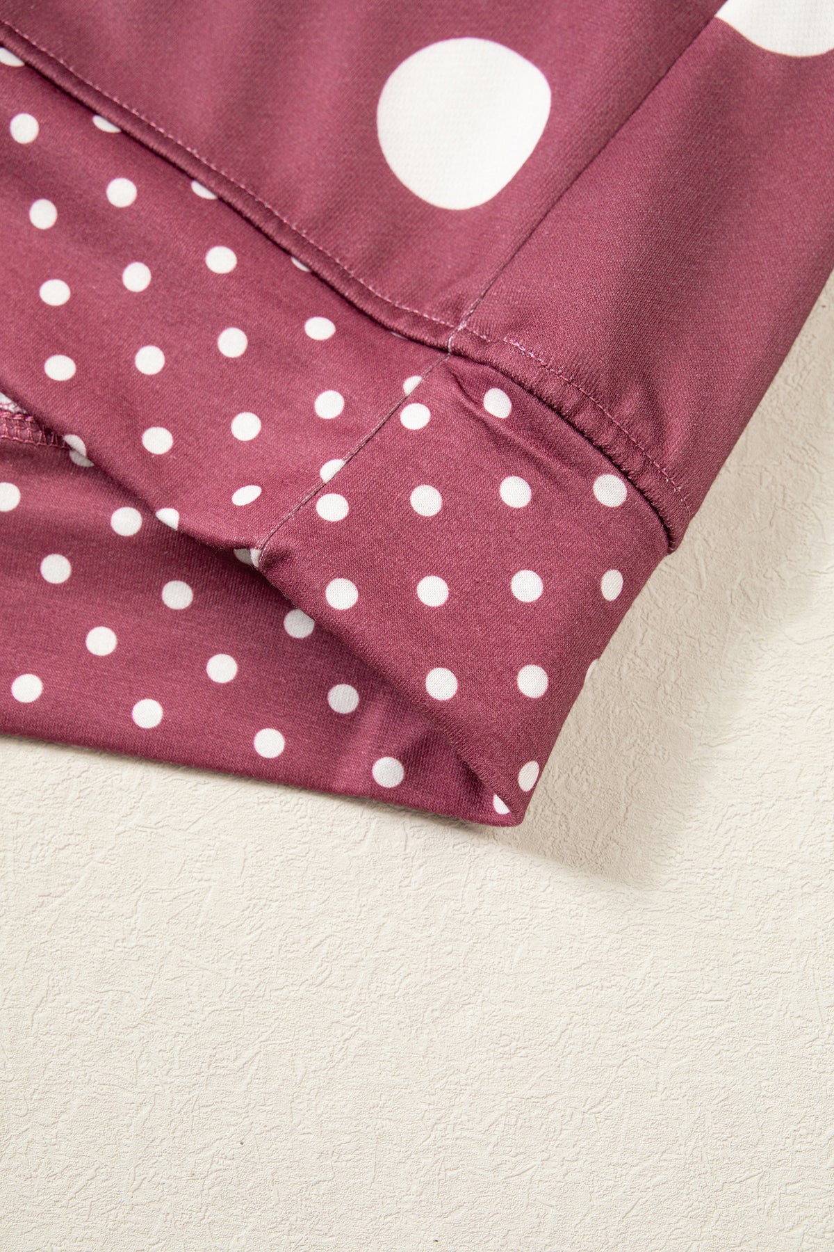Pink Polka Dot Print Contrast Detail Oversized Tunic Sweatshirt-Tops/Sweatshirts & Hoodies-[Adult]-[Female]-2022 Online Blue Zone Planet