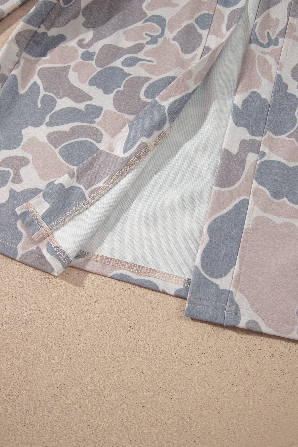 Multicolour Camouflage Print Long Sleeve Open Front Tunic Cardigan-Sweaters & Cardigans/Cardigans-[Adult]-[Female]-2022 Online Blue Zone Planet