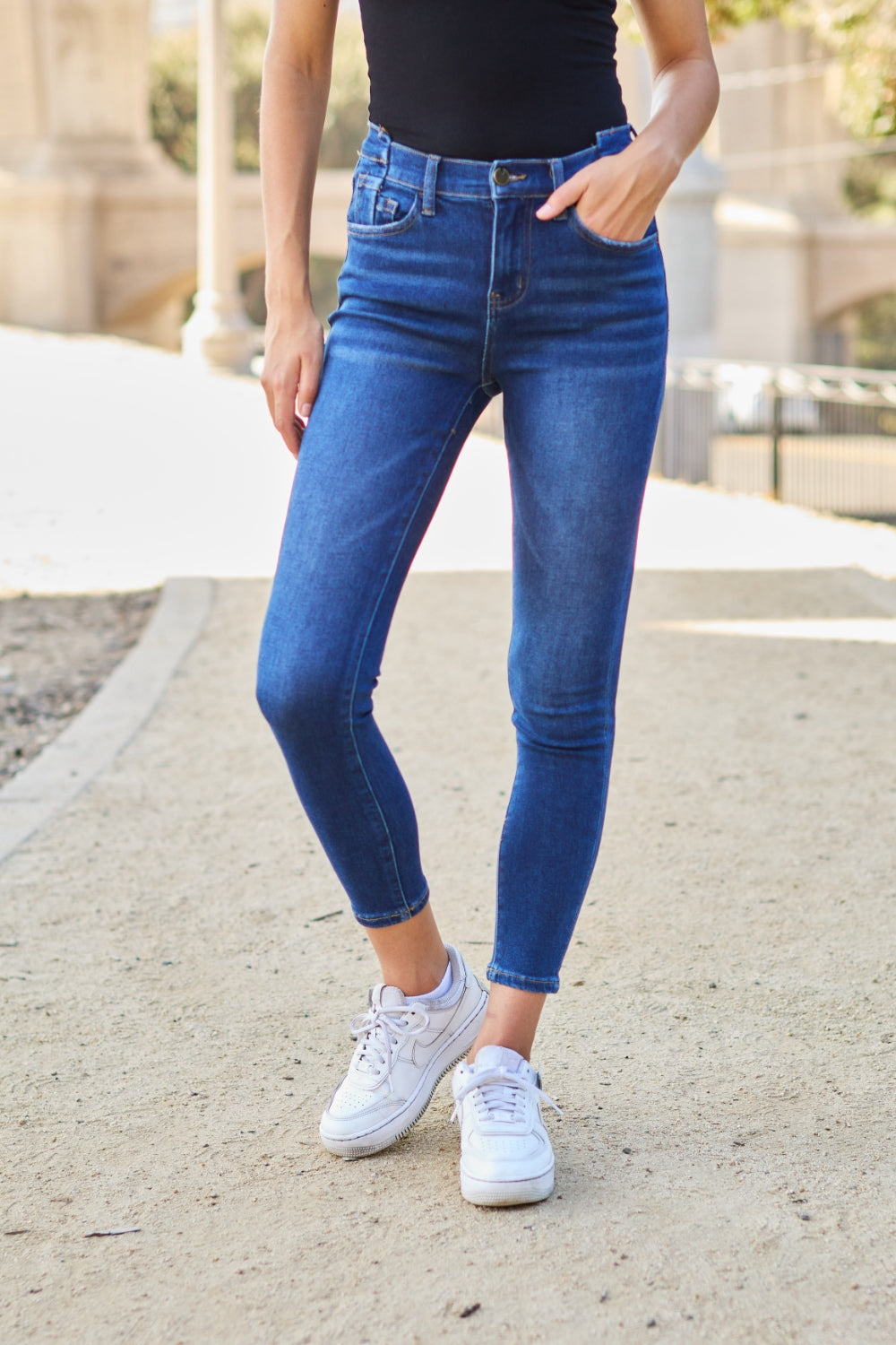 BAYEAS Skinny Cropped Jeans BLUE ZONE PLANET