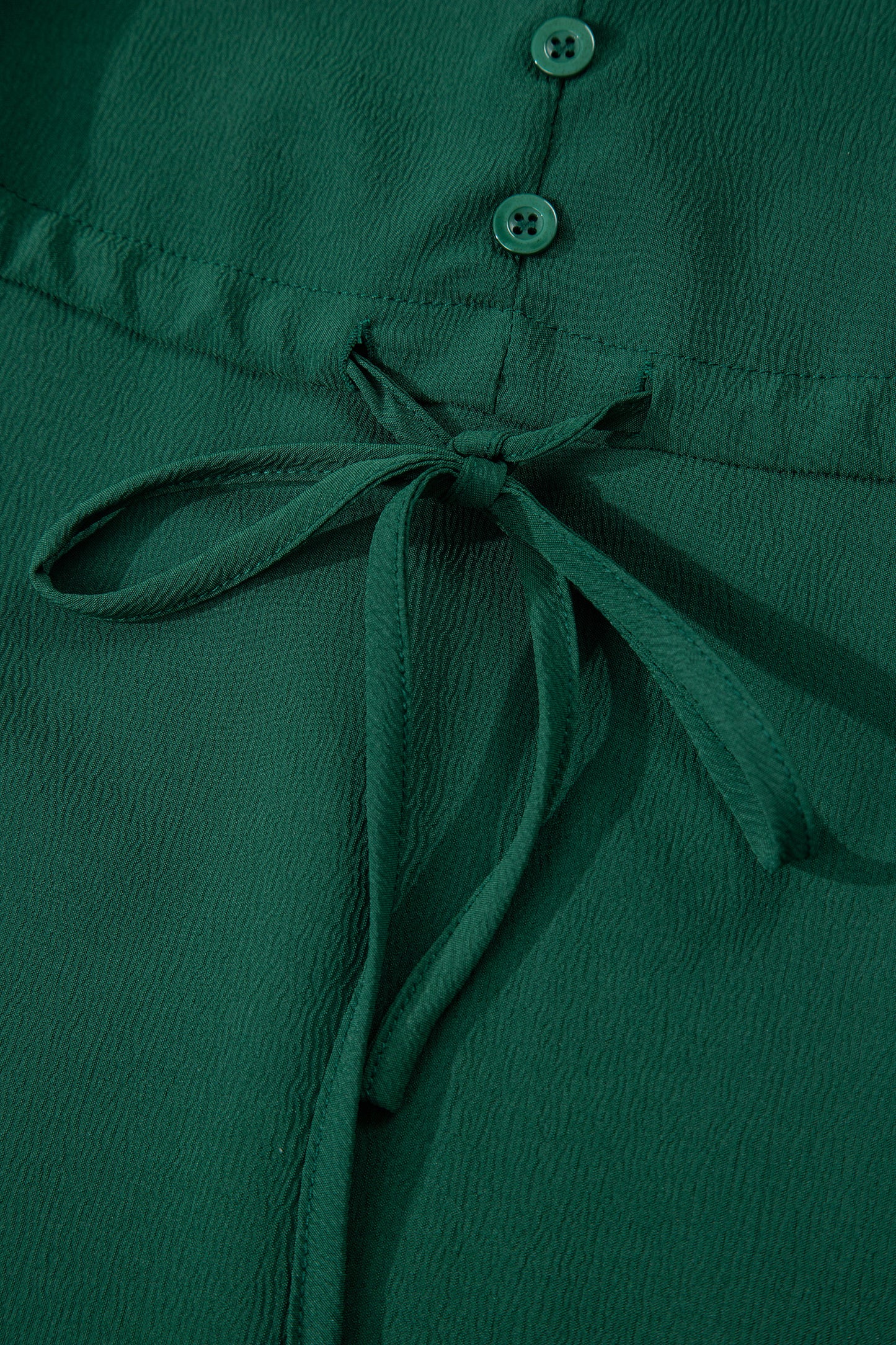 Blackish Green Solid Long Sleeve Button V Neck Tiered Maxi Dress-TOPS / DRESSES-[Adult]-[Female]-2022 Online Blue Zone Planet