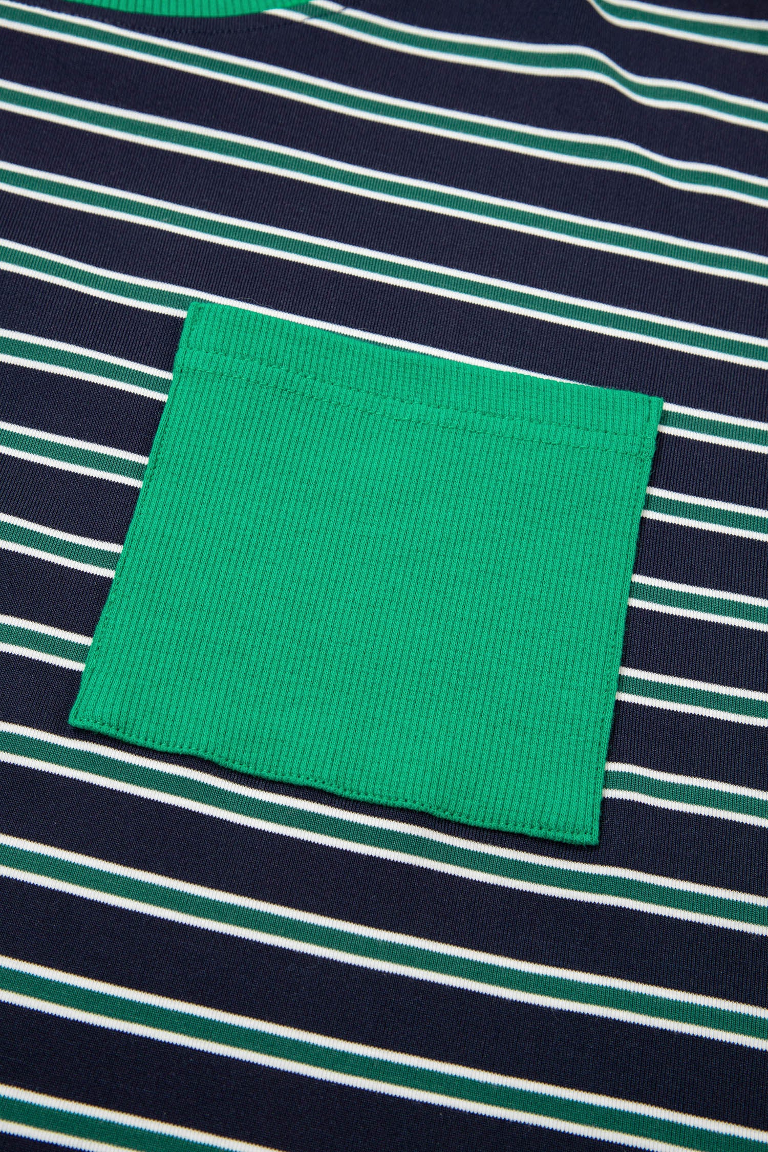 Green Stripe Ribbed Color Block Patchwork Crew Neck Patch Pocket Long Sleeve Top-Tops/Long Sleeve Tops-[Adult]-[Female]-2022 Online Blue Zone Planet