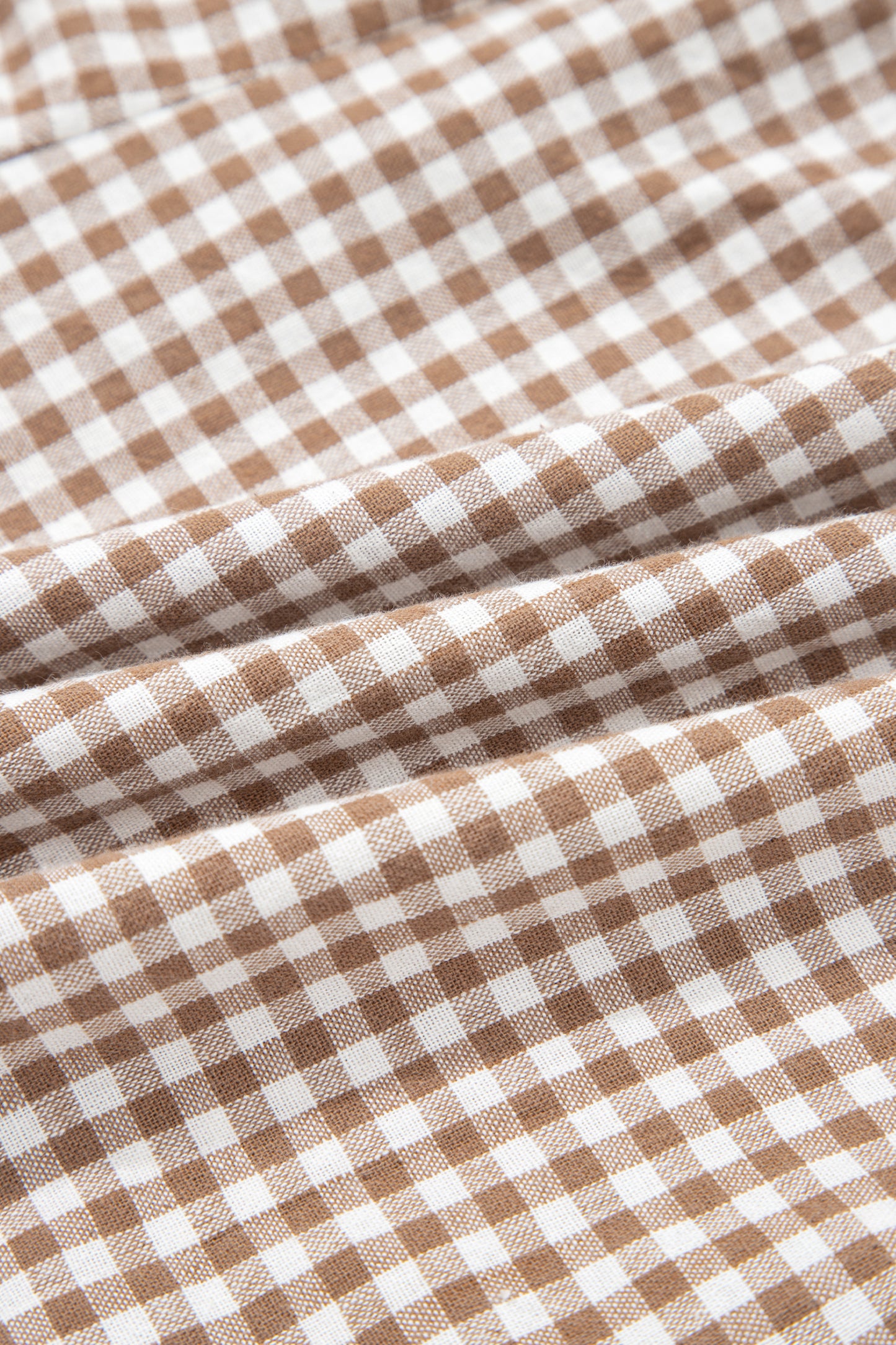 Khaki Contrast Trim Plaid Print Plus Size Shorts-Plus Size/Plus Size Bottoms-[Adult]-[Female]-2022 Online Blue Zone Planet