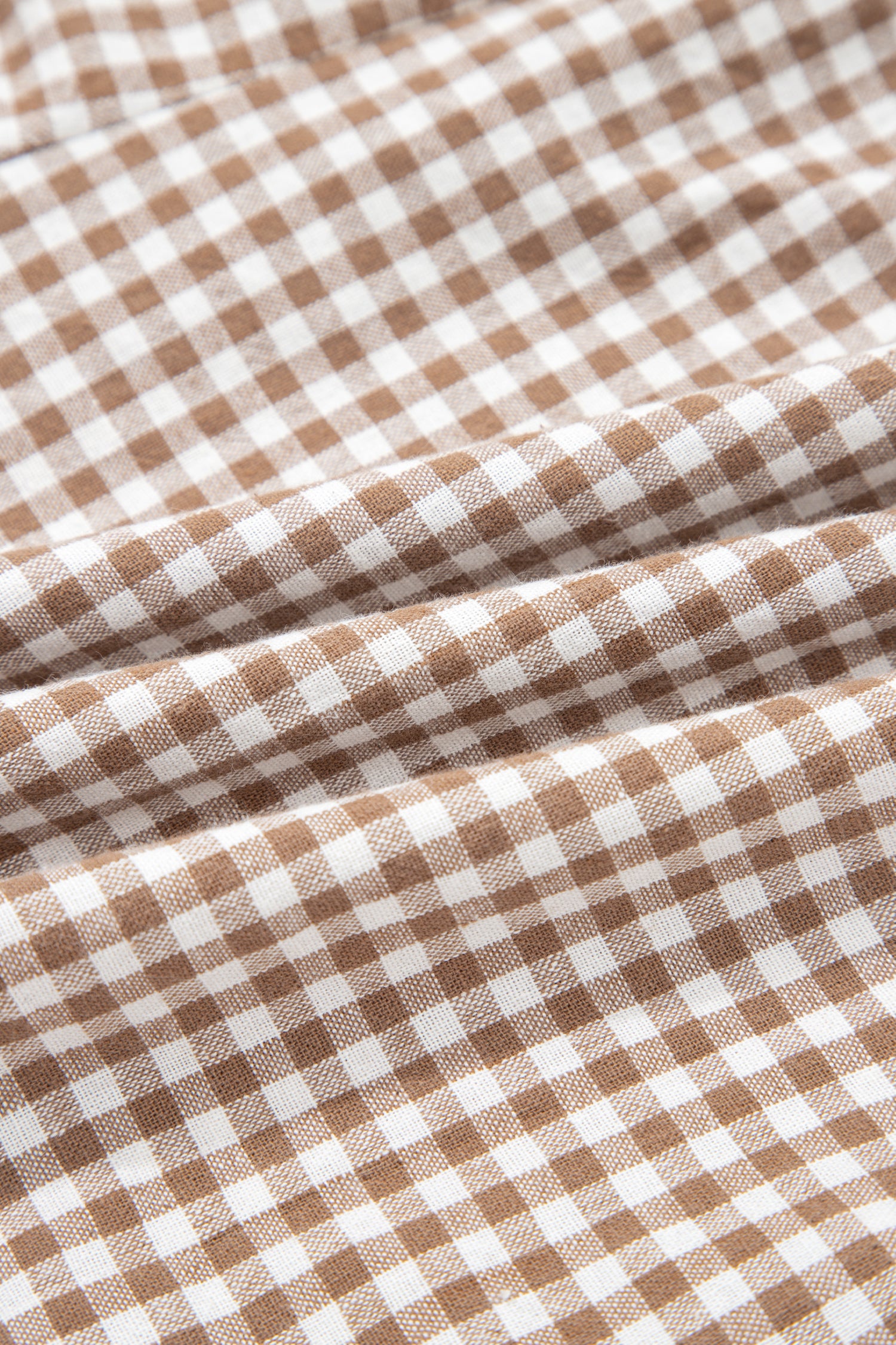 Khaki Contrast Trim Plaid Print Plus Size Shorts-Plus Size/Plus Size Bottoms-[Adult]-[Female]-2022 Online Blue Zone Planet