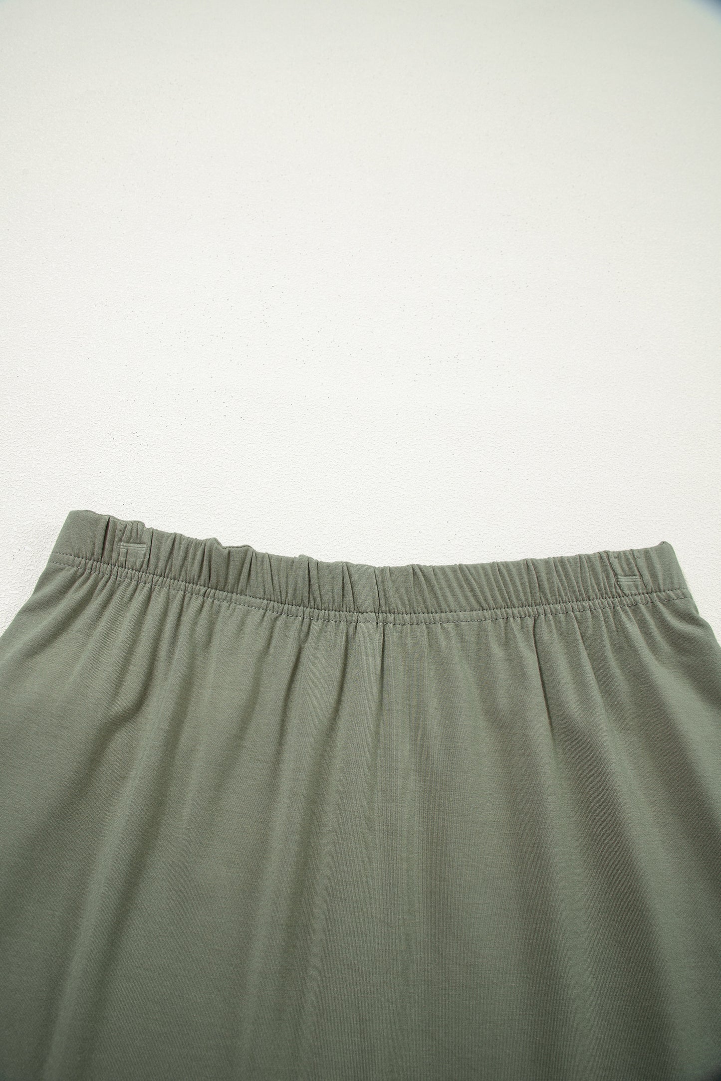 Laurel Green Solid Color Oversize Tee Tie Wrap Mini Skort 2pcs Set-Two Piece Sets/Two Piece Dresses-[Adult]-[Female]-2022 Online Blue Zone Planet