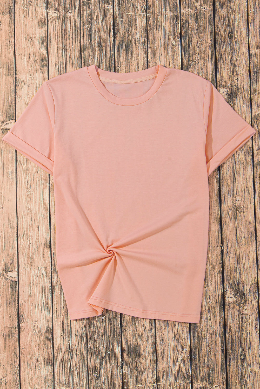 Bright Green Casual Plain Crew Neck Tee-Tops/Tops & Tees-[Adult]-[Female]-2022 Online Blue Zone Planet