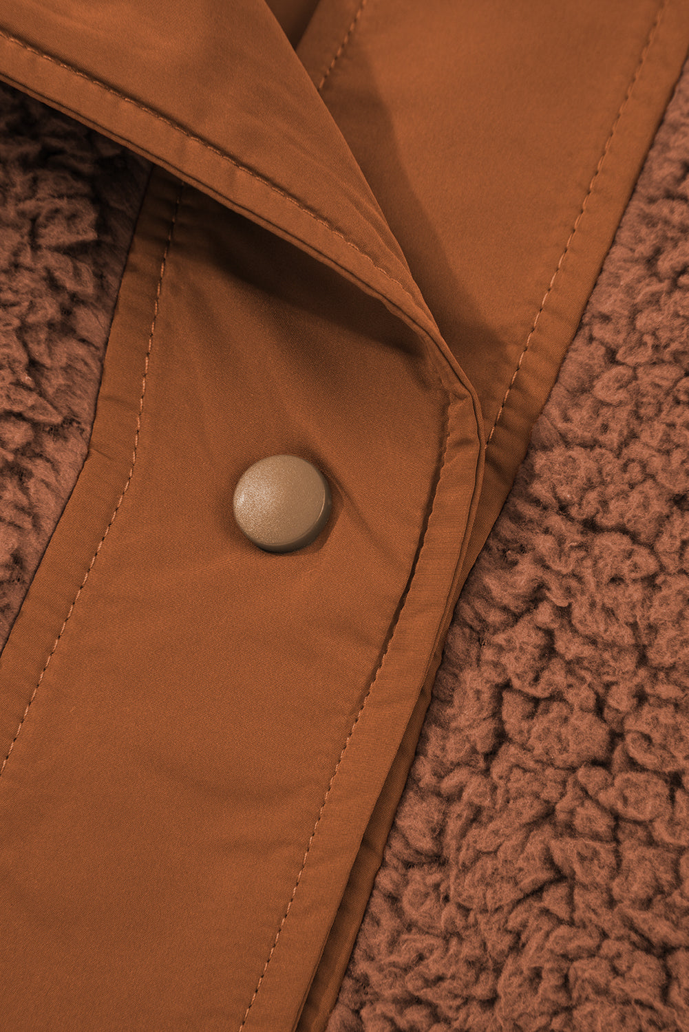Cinnamon Faux Fur Snap Button Front Knot Side Plush Vest With Pockets-Outerwear/Vests-[Adult]-[Female]-2022 Online Blue Zone Planet