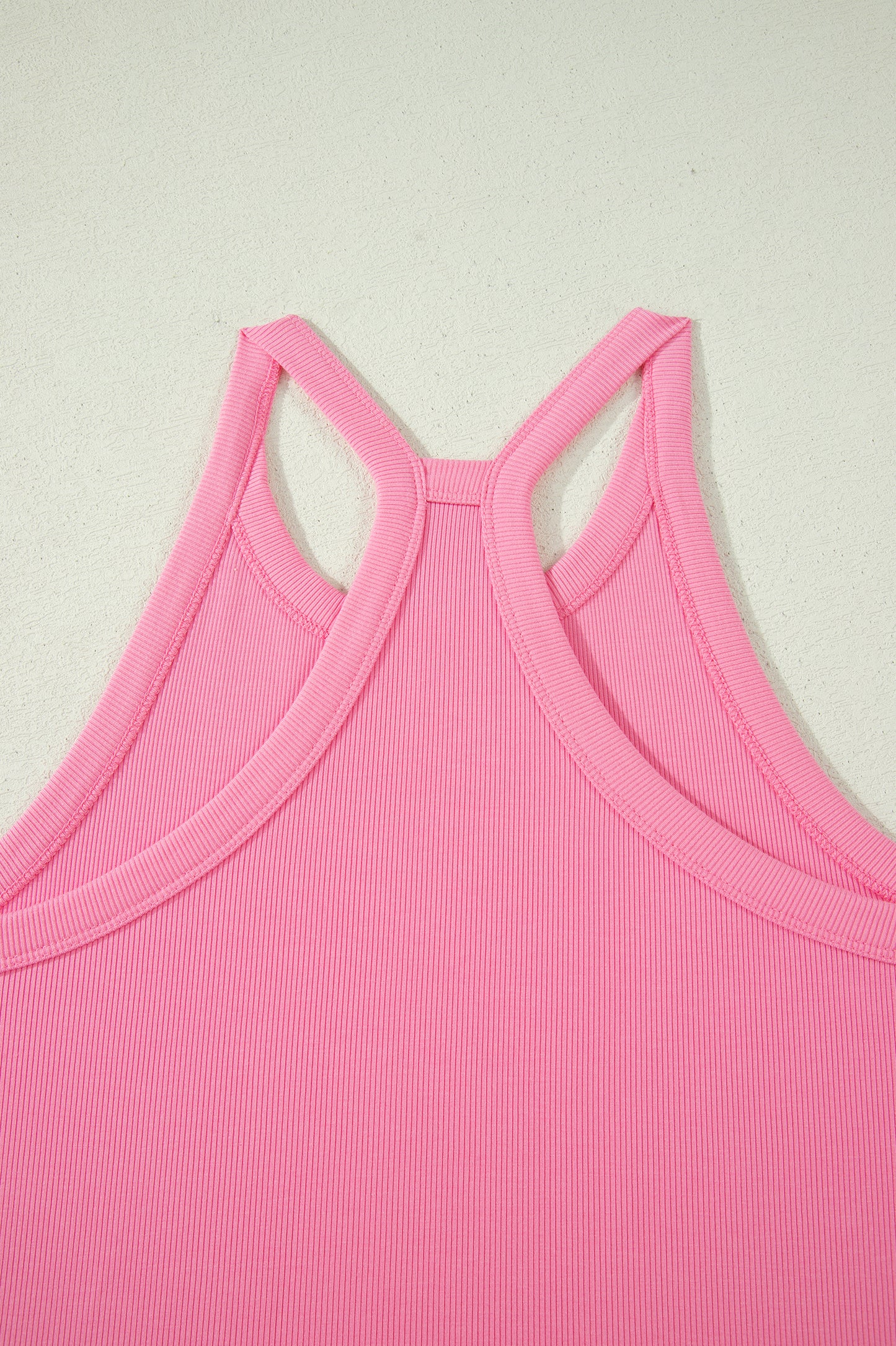 Sachet Pink Slim Tank Top Elastic High Waist Shorts 2pcs Outfit-Two Piece Sets/Short Sets-[Adult]-[Female]-2022 Online Blue Zone Planet