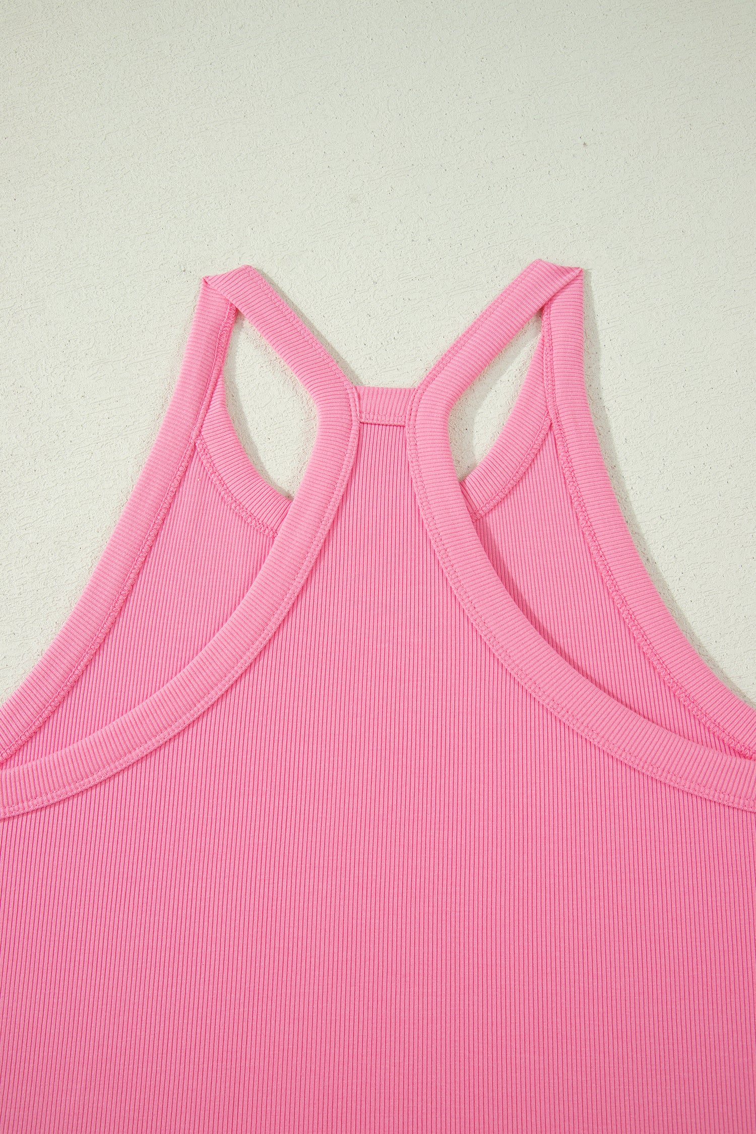Sachet Pink Slim Tank Top Elastic High Waist Shorts 2pcs Outfit-Two Piece Sets/Short Sets-[Adult]-[Female]-2022 Online Blue Zone Planet