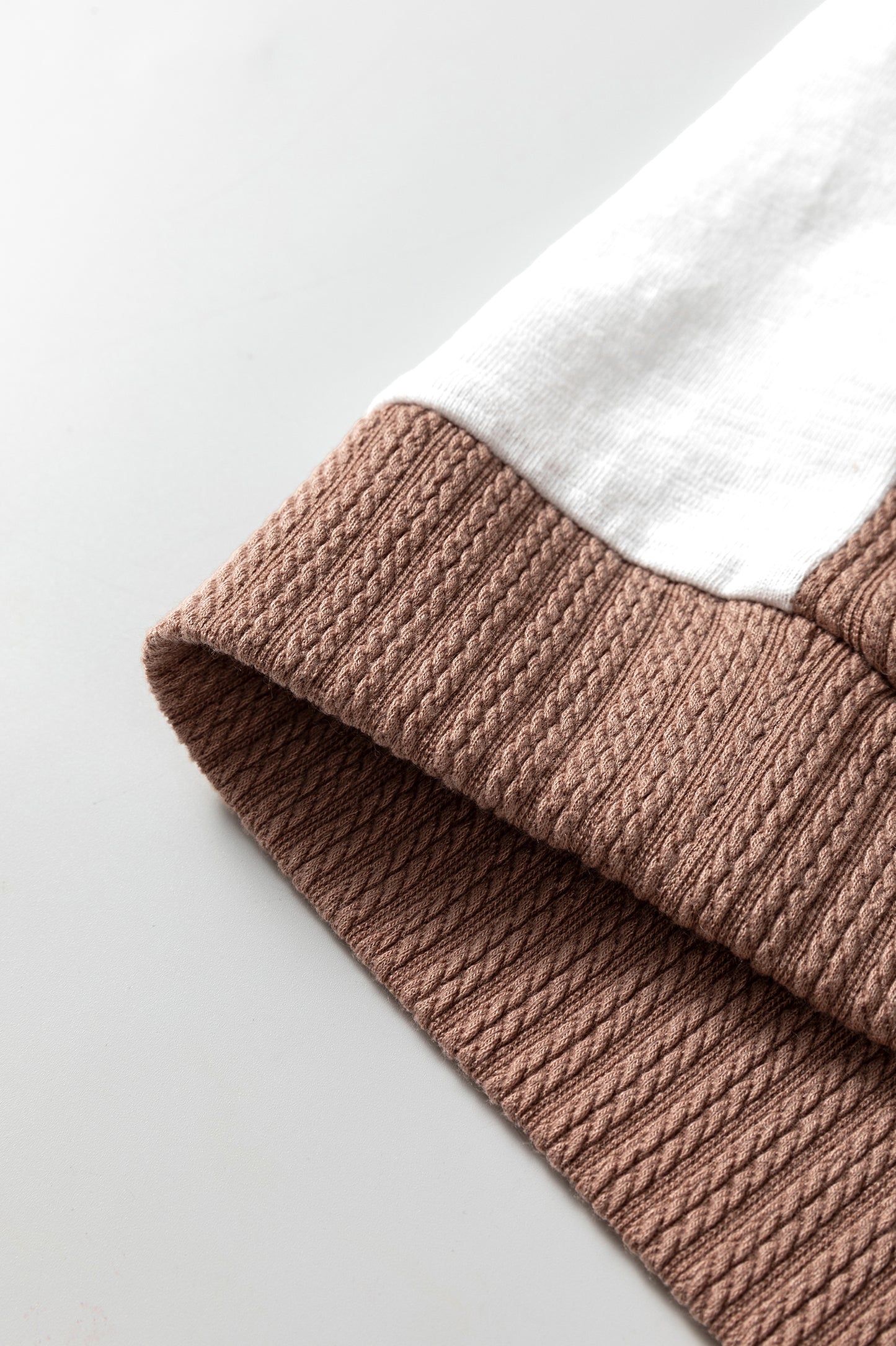 Dark Khaki Colorblock Checkered Raw Seamed Round Neck Knitted Jumper-Tops/Long Sleeve Tops-[Adult]-[Female]-2022 Online Blue Zone Planet