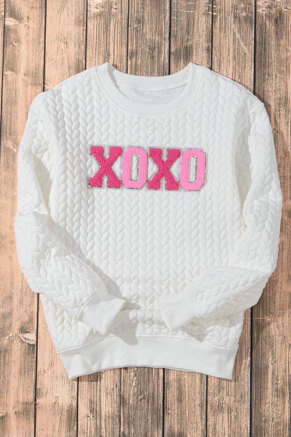 White Merry and Bright Quilted Sweatshirt-Sweatshirts & Hoodies-[Adult]-[Female]-2022 Online Blue Zone Planet