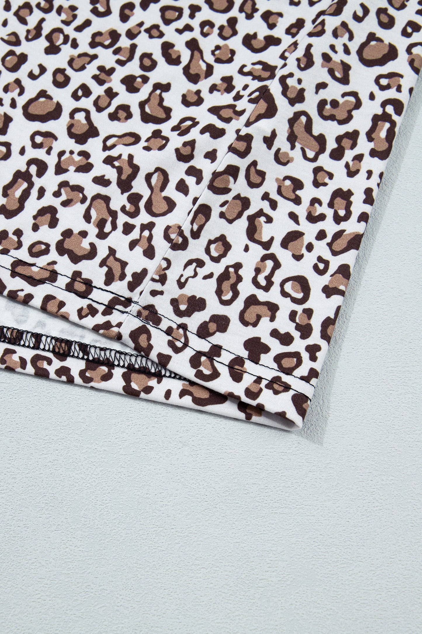 Khaki Contrast Trim Plus Size Leopard Vest-Plus Size/Plus Size Tops/Plus Size Tank Tops-[Adult]-[Female]-2022 Online Blue Zone Planet