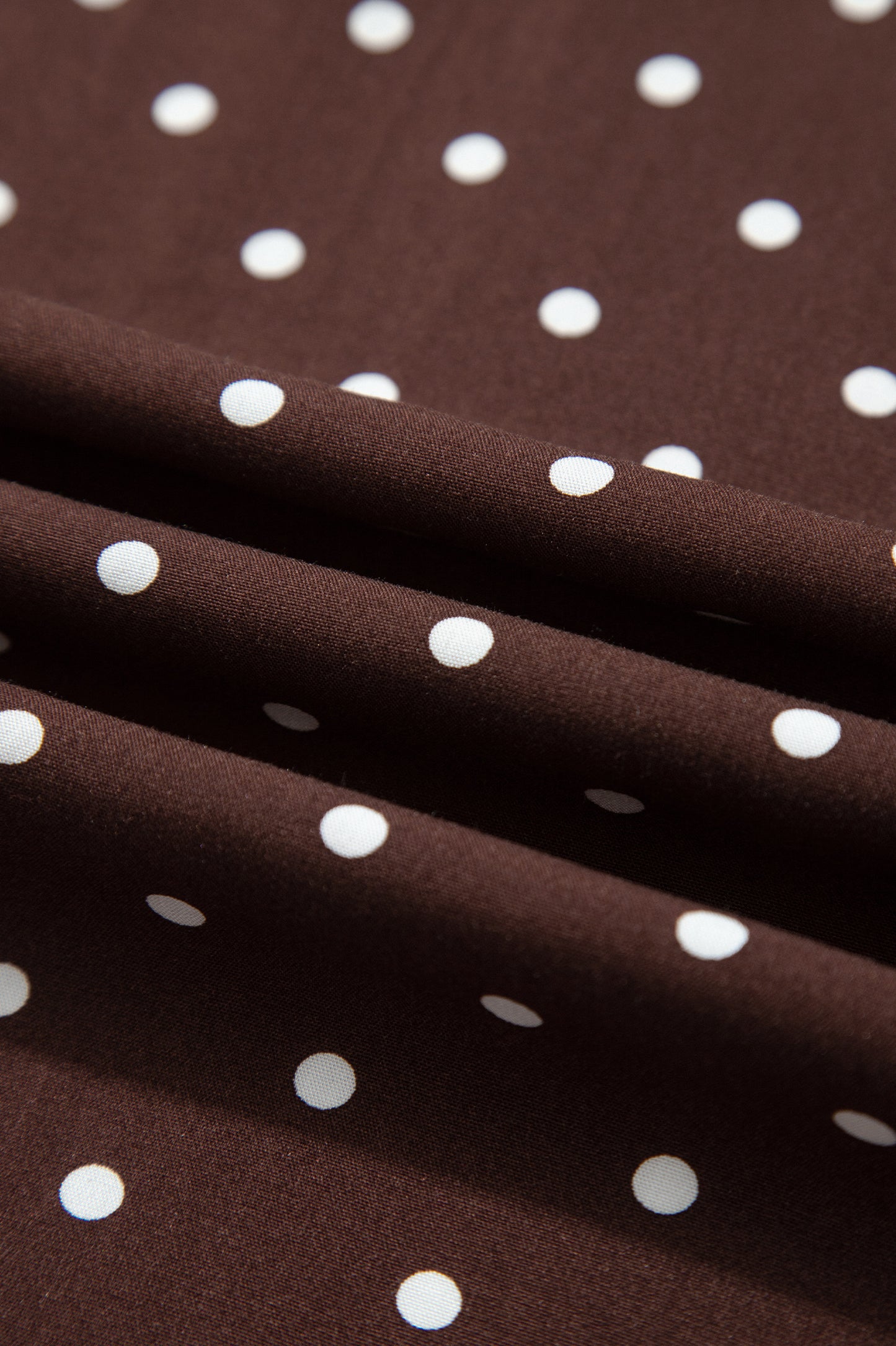 Brown Polka Dot Lace Hem Elegant Long Shift Skirt-Bottoms/Skirts & Petticoat-[Adult]-[Female]-2022 Online Blue Zone Planet