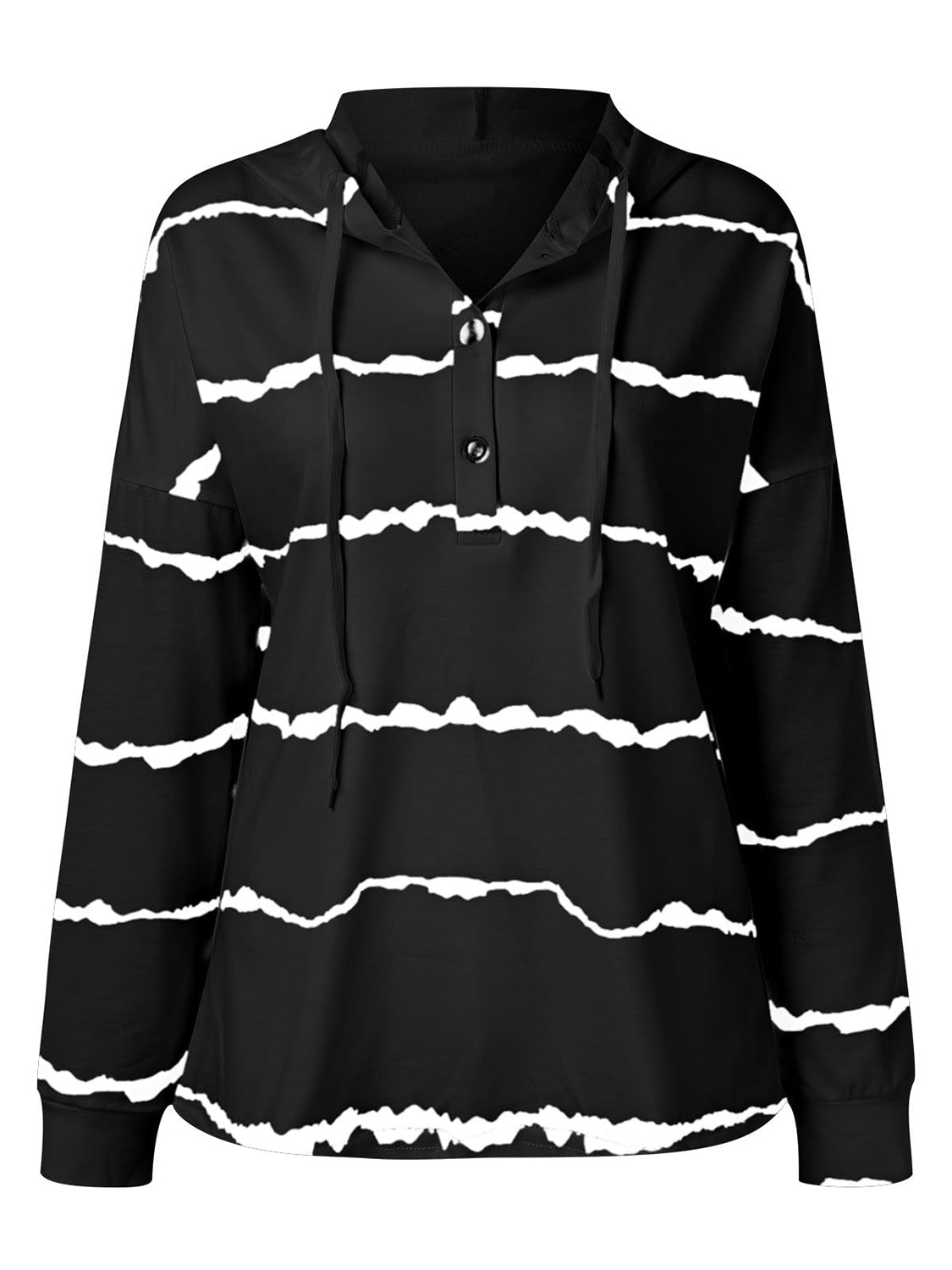 Drawstring Striped Long Sleeve Hoodie-TOPS / DRESSES-[Adult]-[Female]-2022 Online Blue Zone Planet