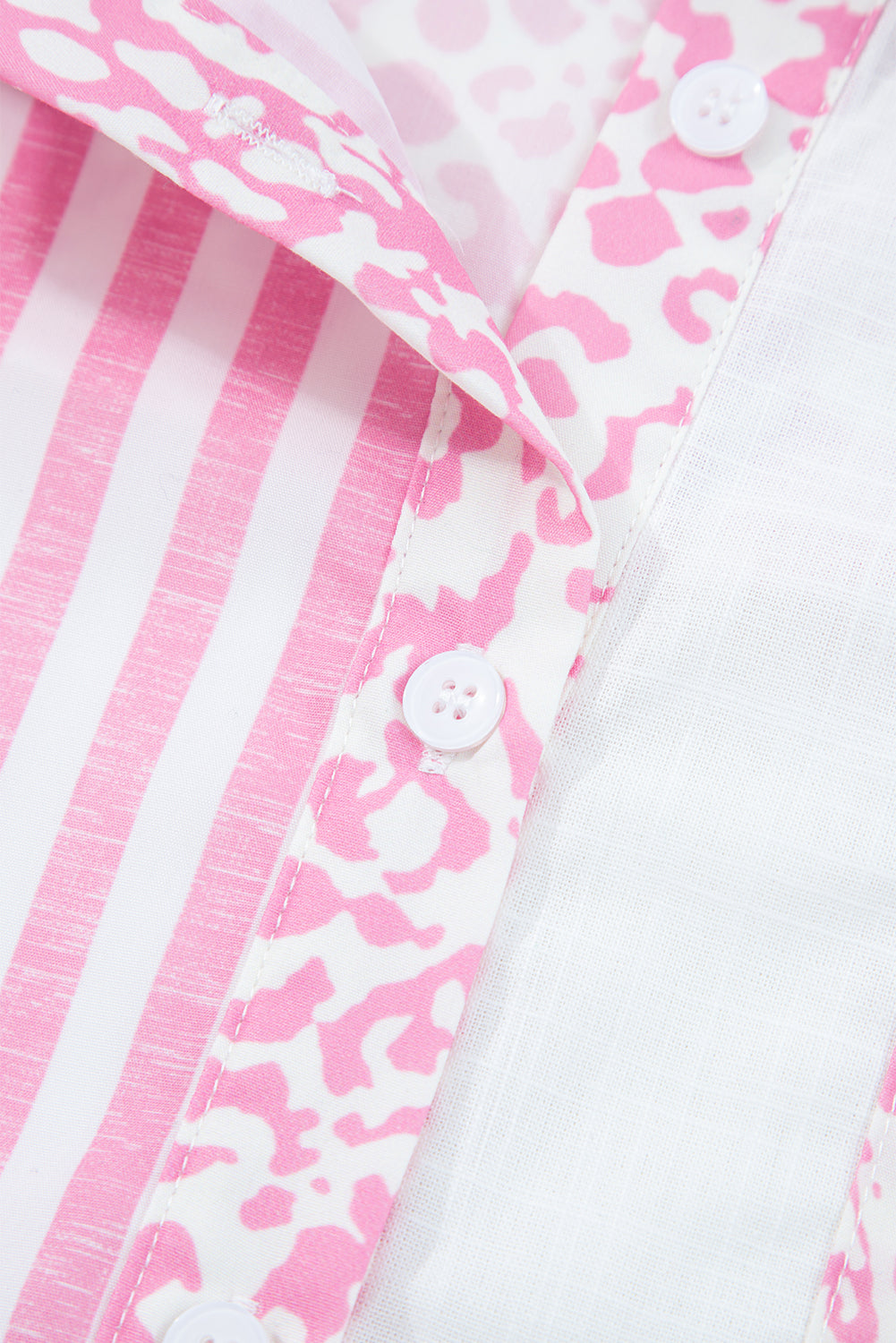 Pink Leopard Striped Western Casual Shirt-Tops/Blouses & Shirts-[Adult]-[Female]-2022 Online Blue Zone Planet