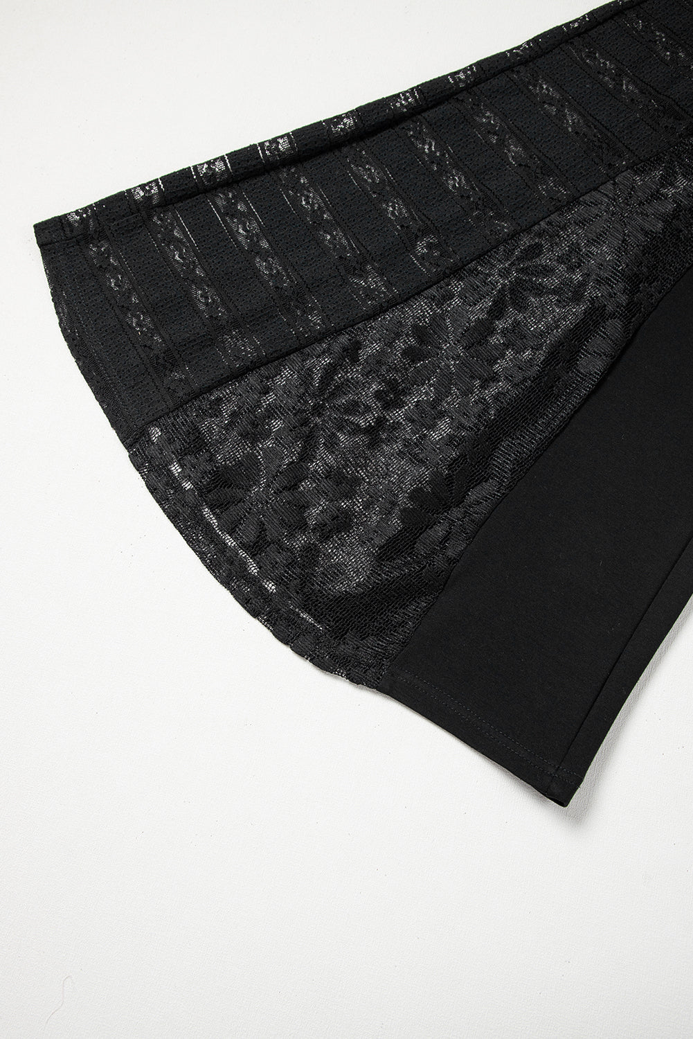 Smoke Gray Lace Patchwork Wide Leg High Waist Pants-Pants-[Adult]-[Female]-2022 Online Blue Zone Planet