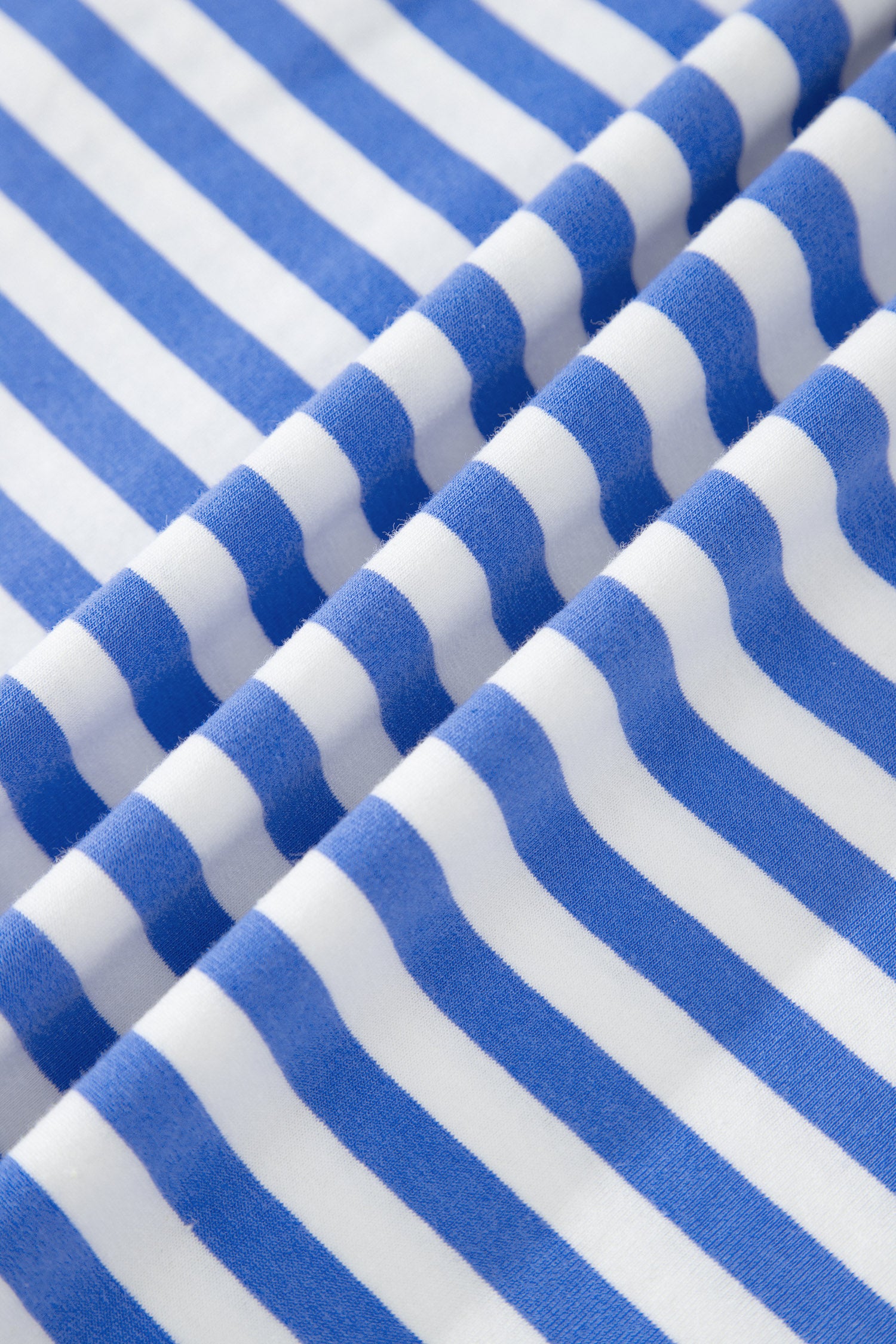 Sky Blue Stripe Contrast Trim Crew Neck Tee Knot Shorts 2pcs Set-Two Piece Sets/Short Sets-[Adult]-[Female]-2022 Online Blue Zone Planet