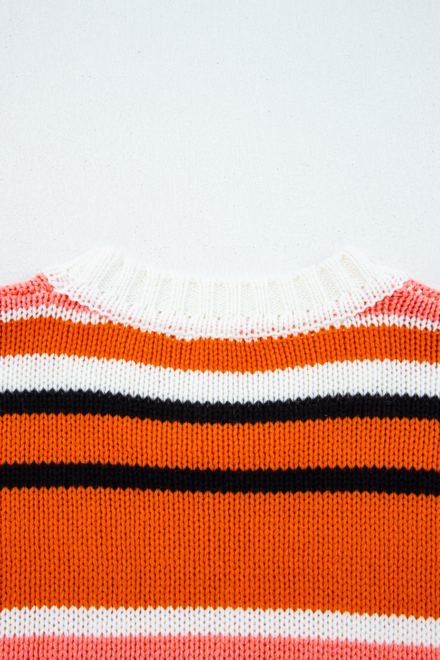 Orange Stripe Drop Shoulder Cropped Pullover Sweater-TOPS / DRESSES-[Adult]-[Female]-2022 Online Blue Zone Planet