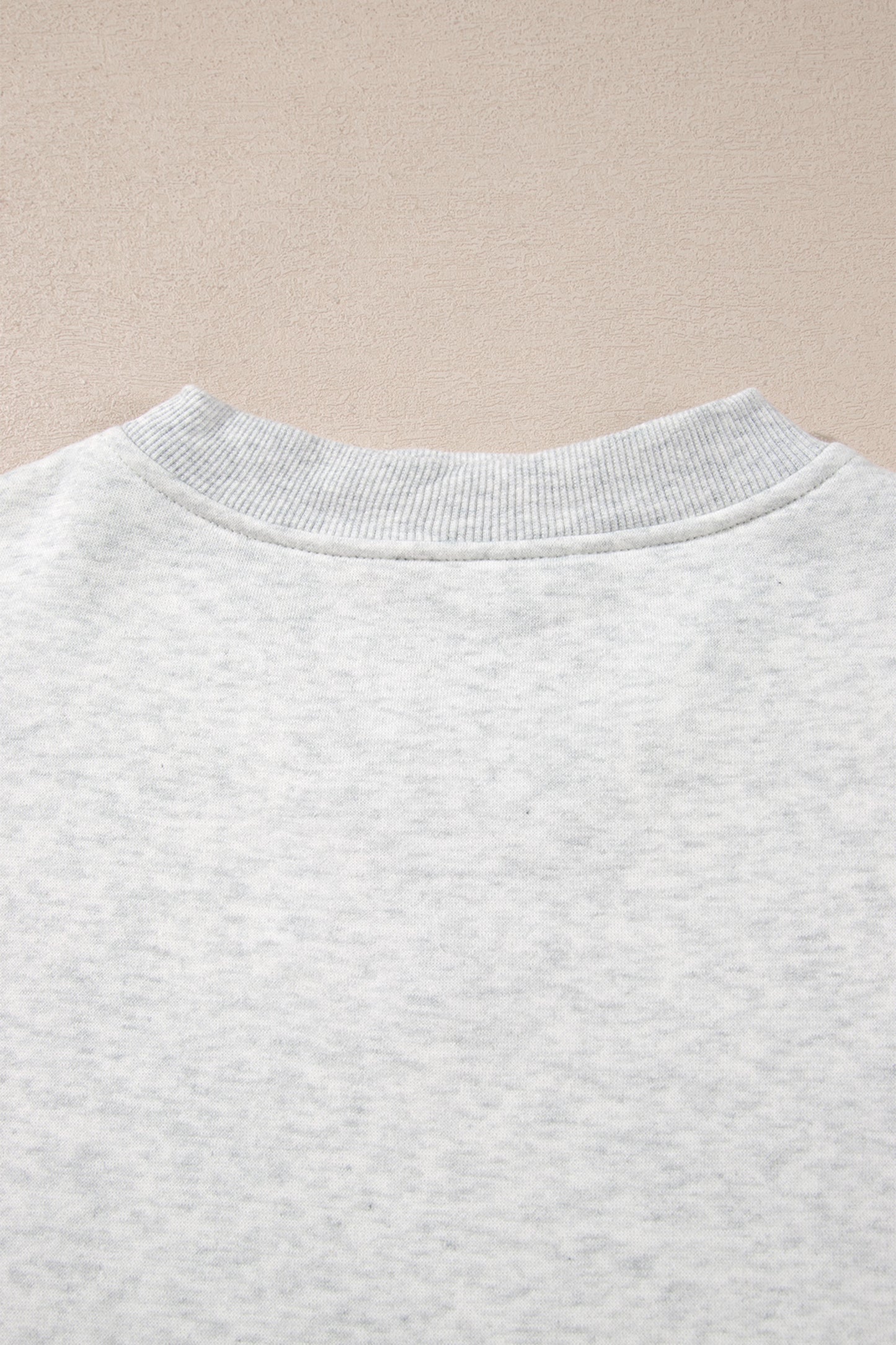Light Grey High Neck Ribbed Cuff Hem Sweatshirt