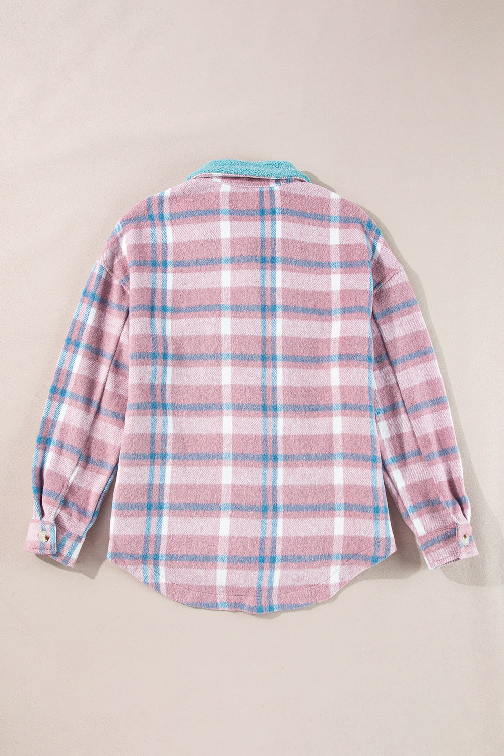Plaid Collared Neck Flap Pockets Shacket-TOPS / DRESSES-[Adult]-[Female]-2022 Online Blue Zone Planet