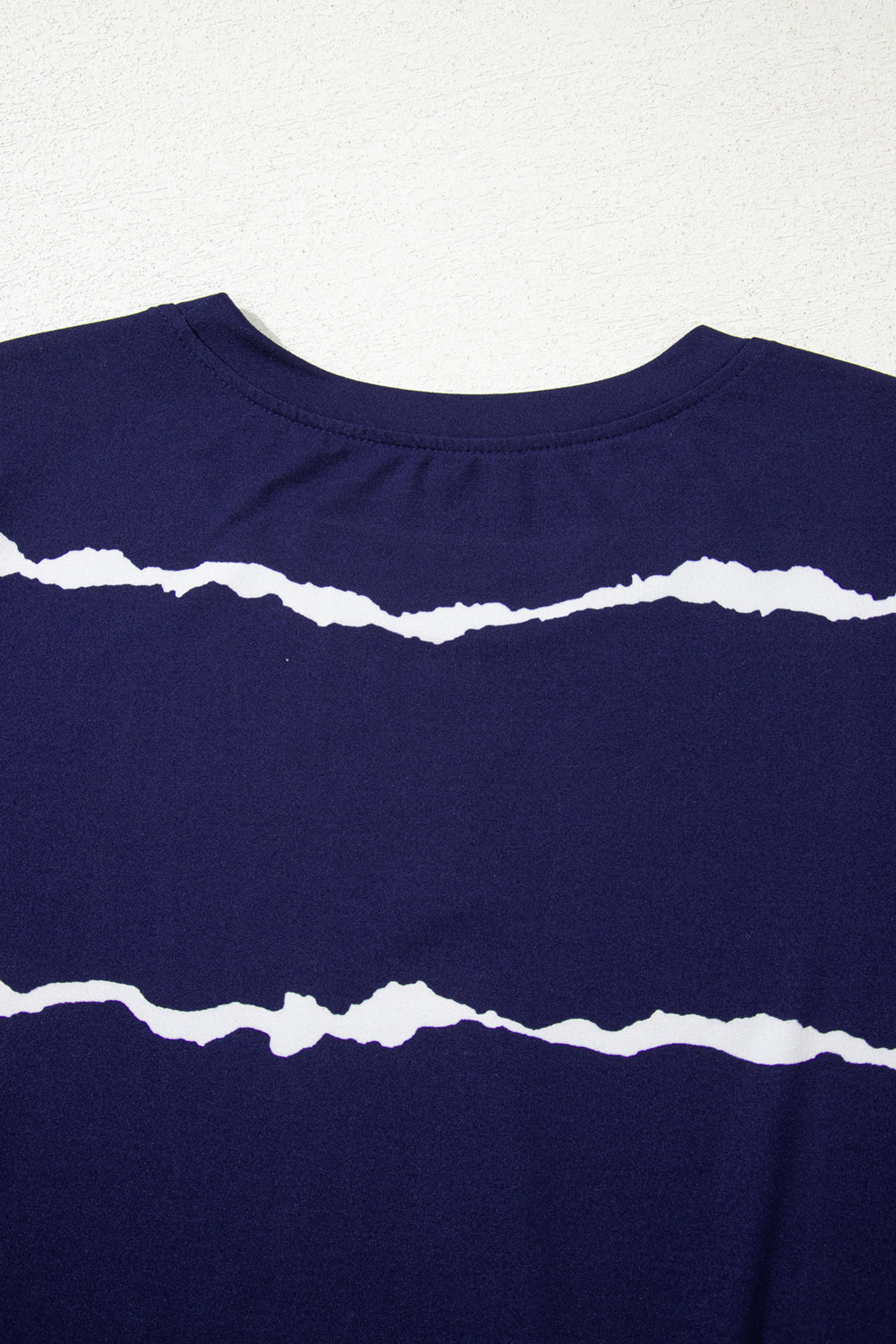 Blue Tie-Dye Stripe Casual T-Shirt-Tops / Dresses-[Adult]-[Female]-2022 Online Blue Zone Planet