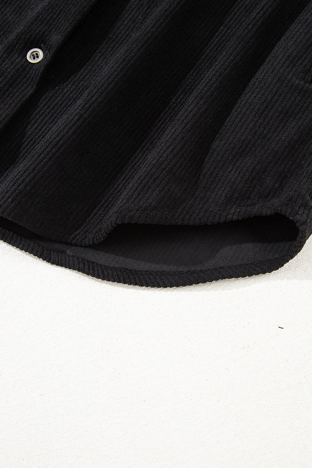 Black Corduroy Shirt Style Full Button Long Sleeve Shift Mini Dress-TOPS / DRESSES-[Adult]-[Female]-2022 Online Blue Zone Planet