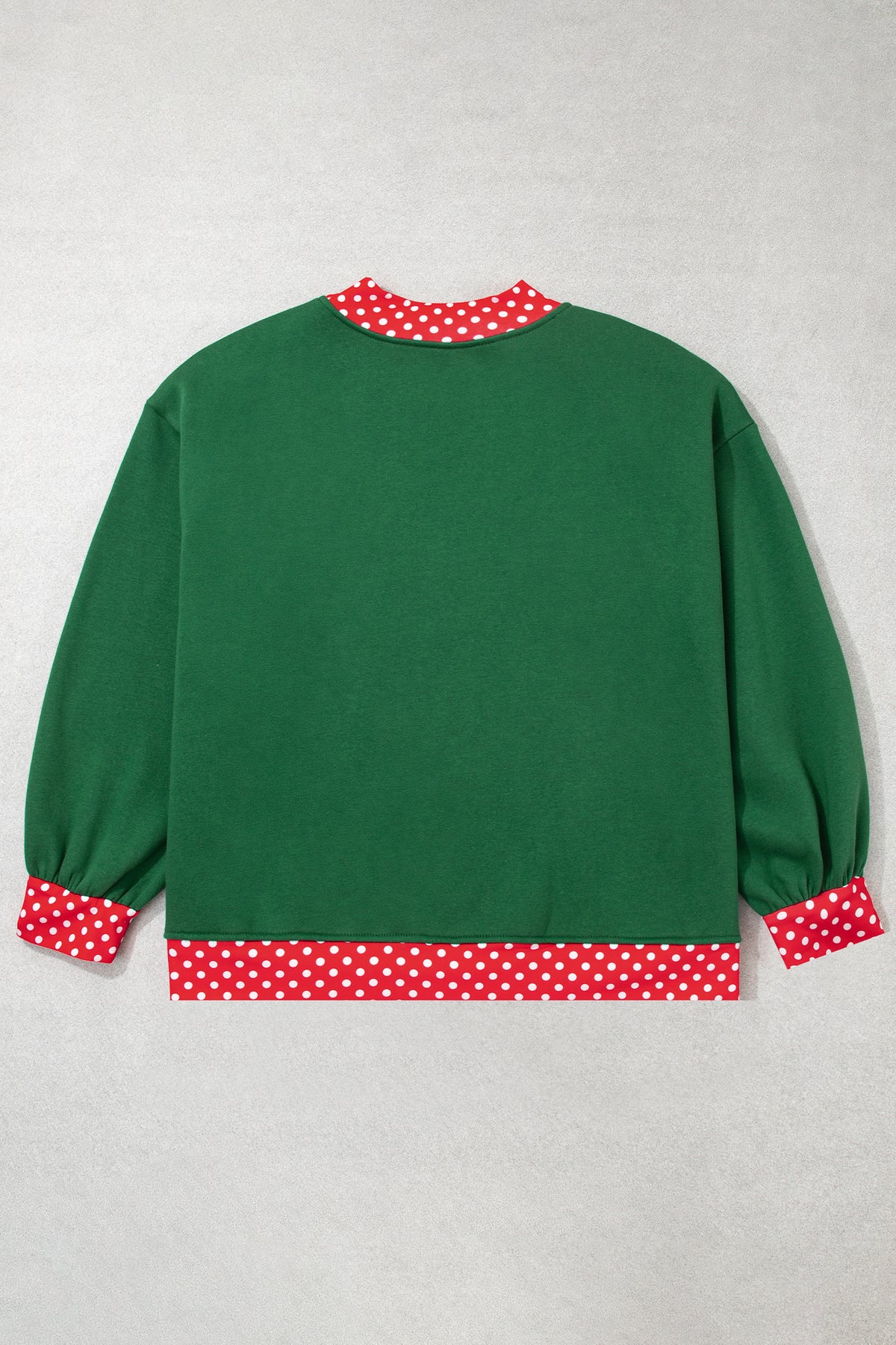 Orange Polka Dot Patchwork Round Neck Plus Size Sweatshirt-Plus Size/Plus Size Sweatshirts & Hoodies-[Adult]-[Female]-2022 Online Blue Zone Planet