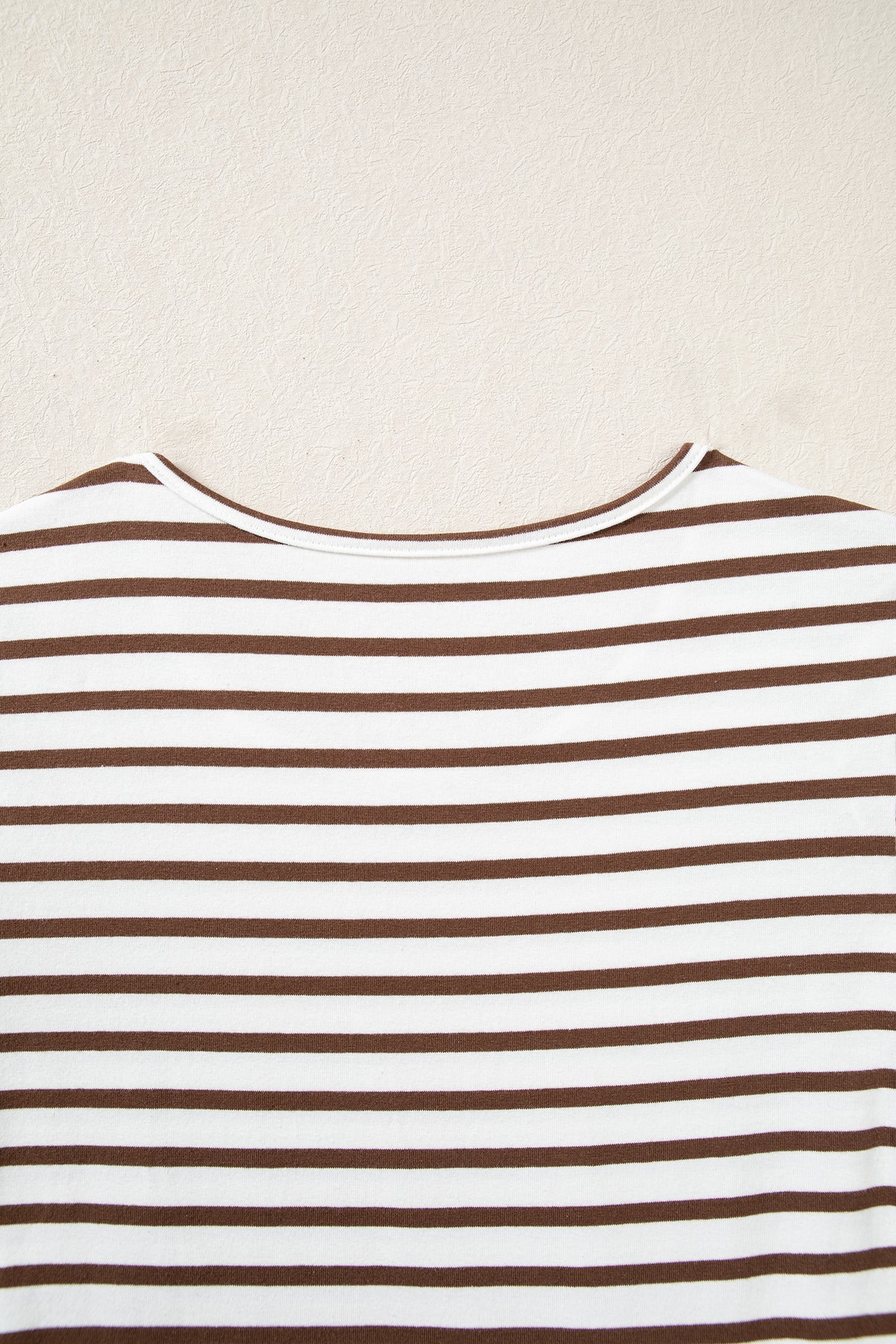 Brown Stripe Ribbed Knit Long Sleeve Bodice Contrast Patchwork Flared Dress-TOPS / DRESSES-[Adult]-[Female]-2022 Online Blue Zone Planet