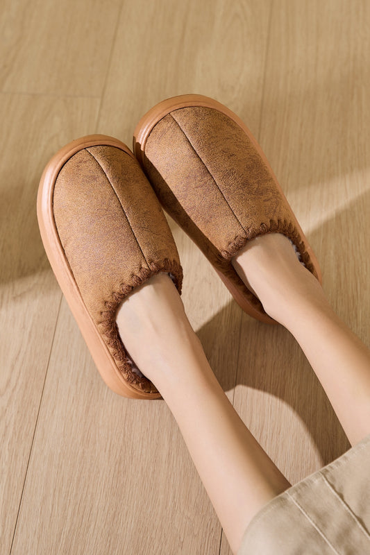 Blue Zone Planet | Thermal Round Toe Platform Slippers-SHOES-[Adult]-[Female]-Caramel-36-37(US5-6)-2022 Online Blue Zone Planet