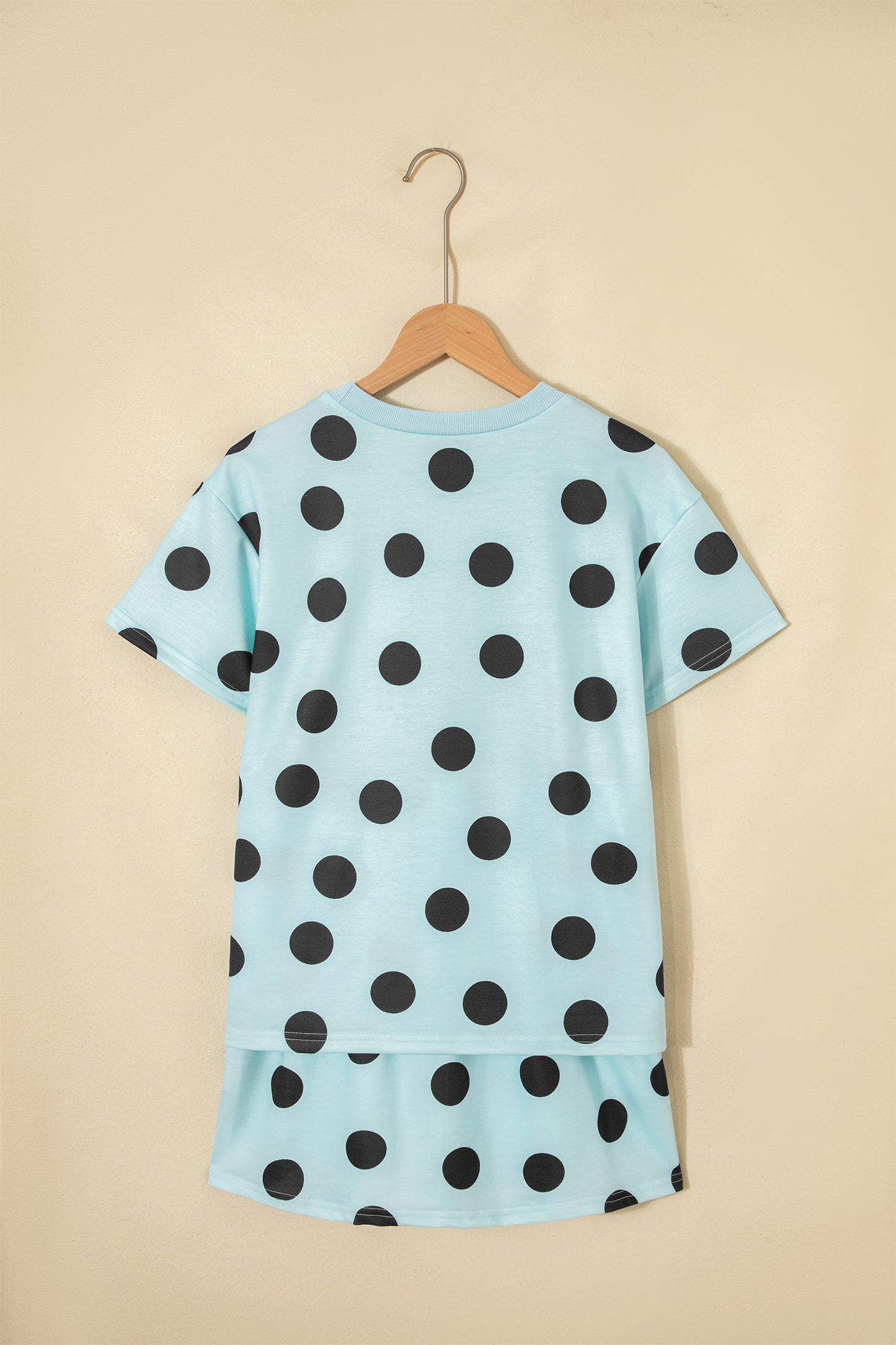 White Polka Dot Short Sleeve Top Casual Skort 2pcs Outfit-Two Piece Sets/Two Piece Dresses-[Adult]-[Female]-2022 Online Blue Zone Planet