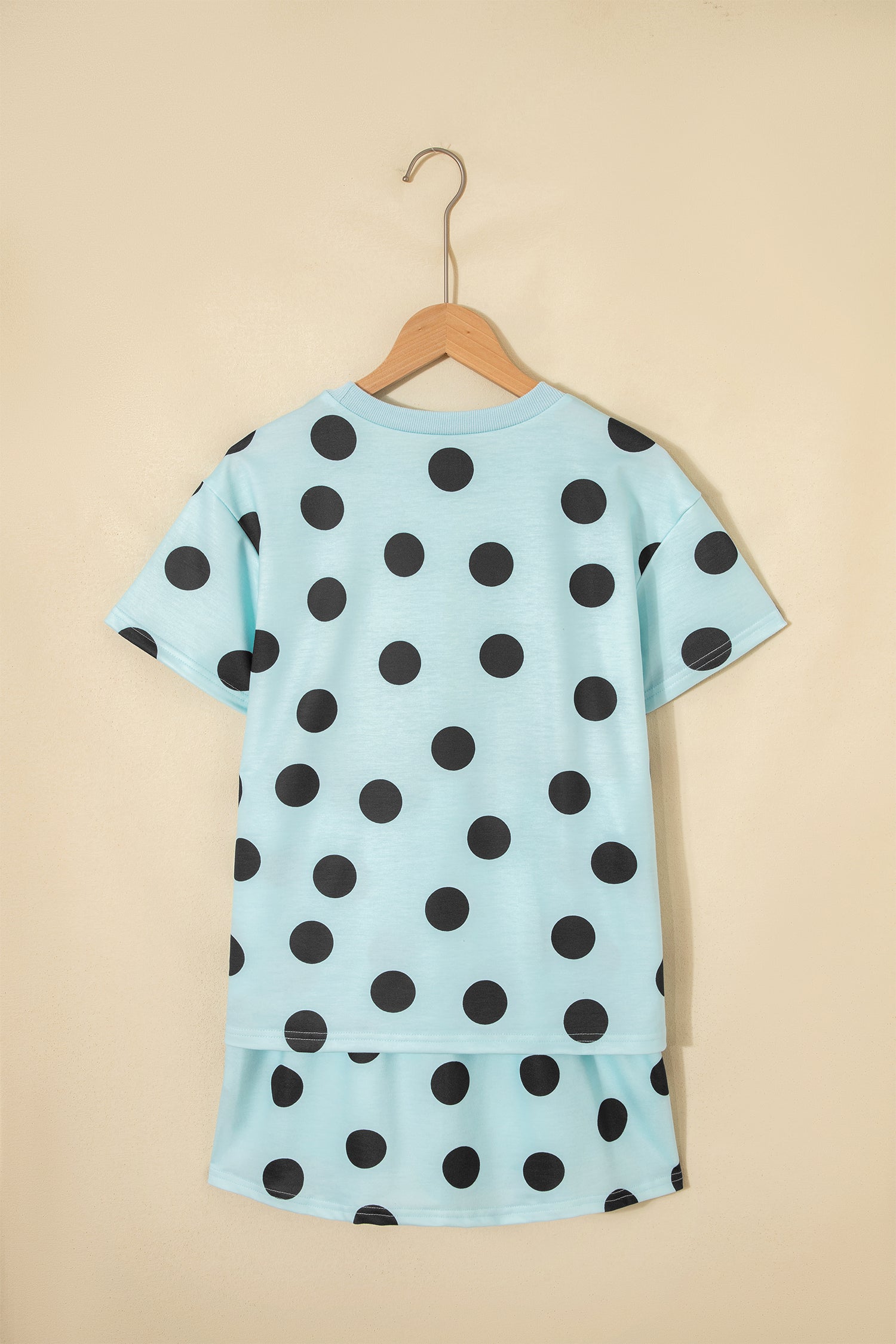 White Polka Dot Short Sleeve Top Casual Skort 2pcs Outfit-Two Piece Sets/Two Piece Dresses-[Adult]-[Female]-2022 Online Blue Zone Planet