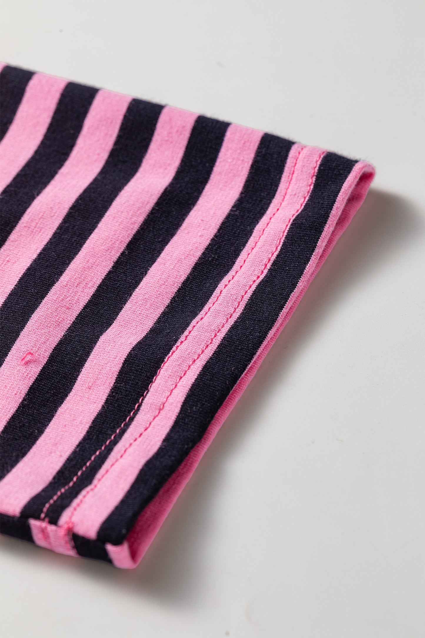 Pink Stripe Casual Long Sleeve Top Drawstring Pant Set-Two Piece Sets/Pant Sets-[Adult]-[Female]-2022 Online Blue Zone Planet