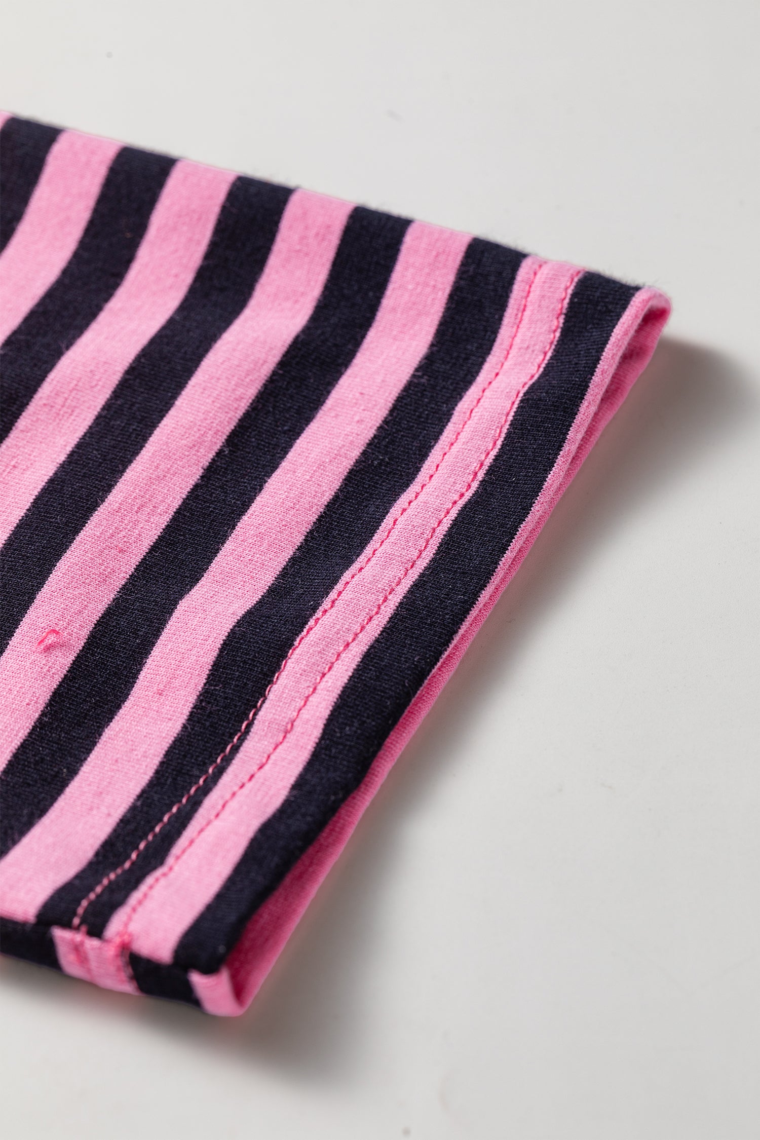 Pink Stripe Casual Long Sleeve Top Drawstring Pant Set-Two Piece Sets/Pant Sets-[Adult]-[Female]-2022 Online Blue Zone Planet
