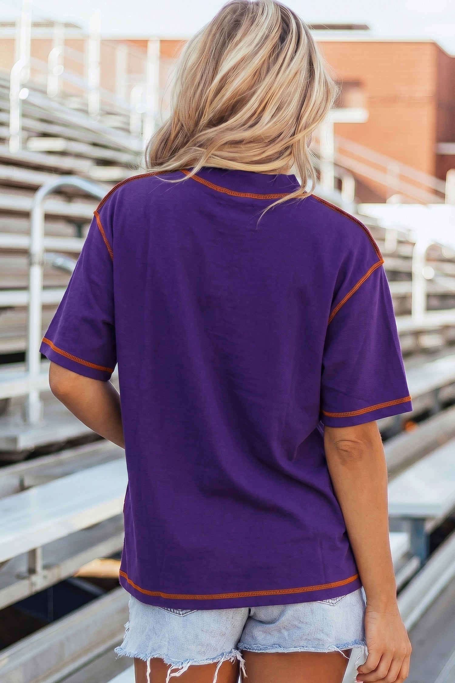 Light Grey Reversible Contrast-Stitched T-Shirt-Tops/Tops & Tees-[Adult]-[Female]-2022 Online Blue Zone Planet