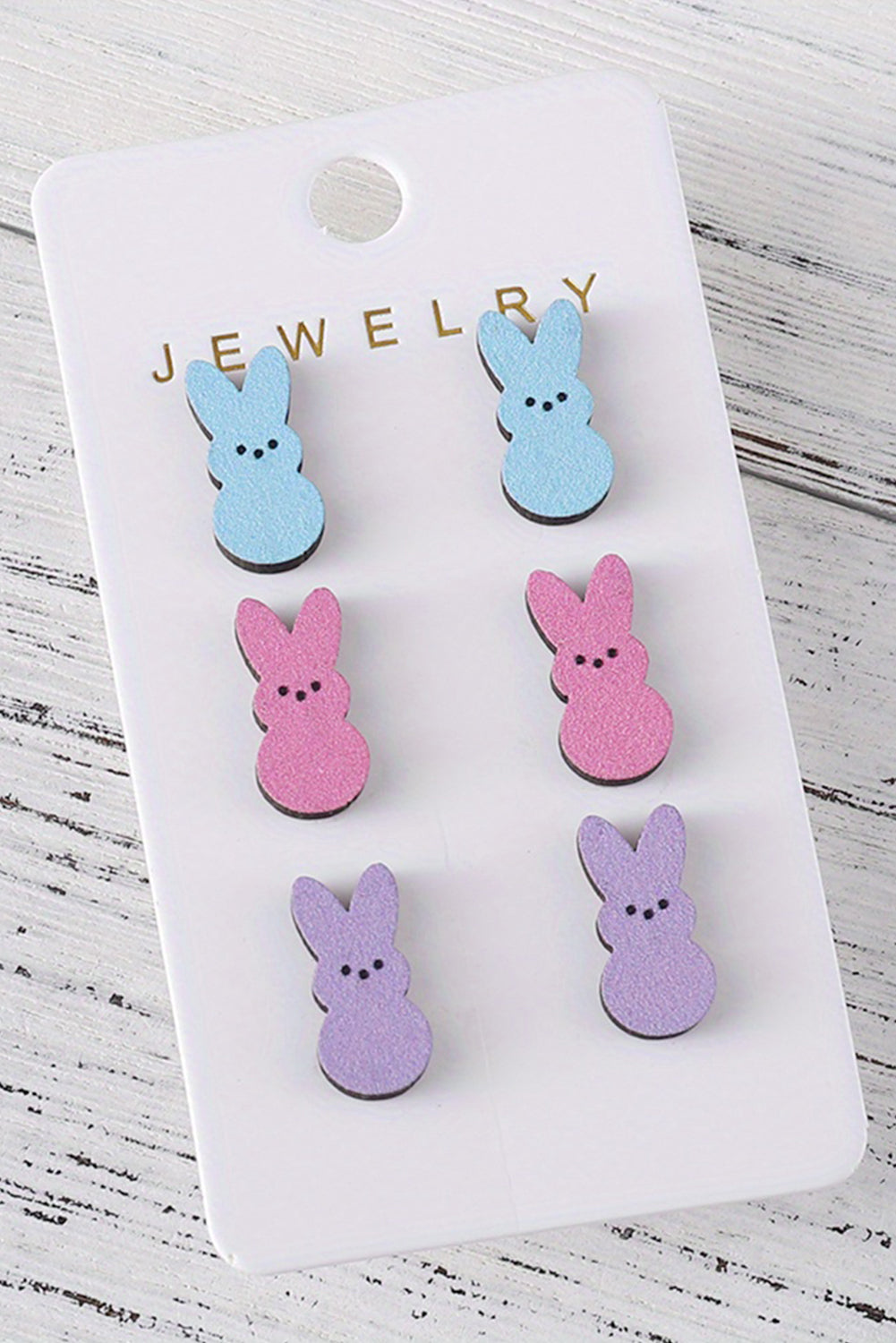 Easter Bunny Doll Wooden Earrings-Accessories/Jewelry-[Adult]-[Female]-2022 Online Blue Zone Planet