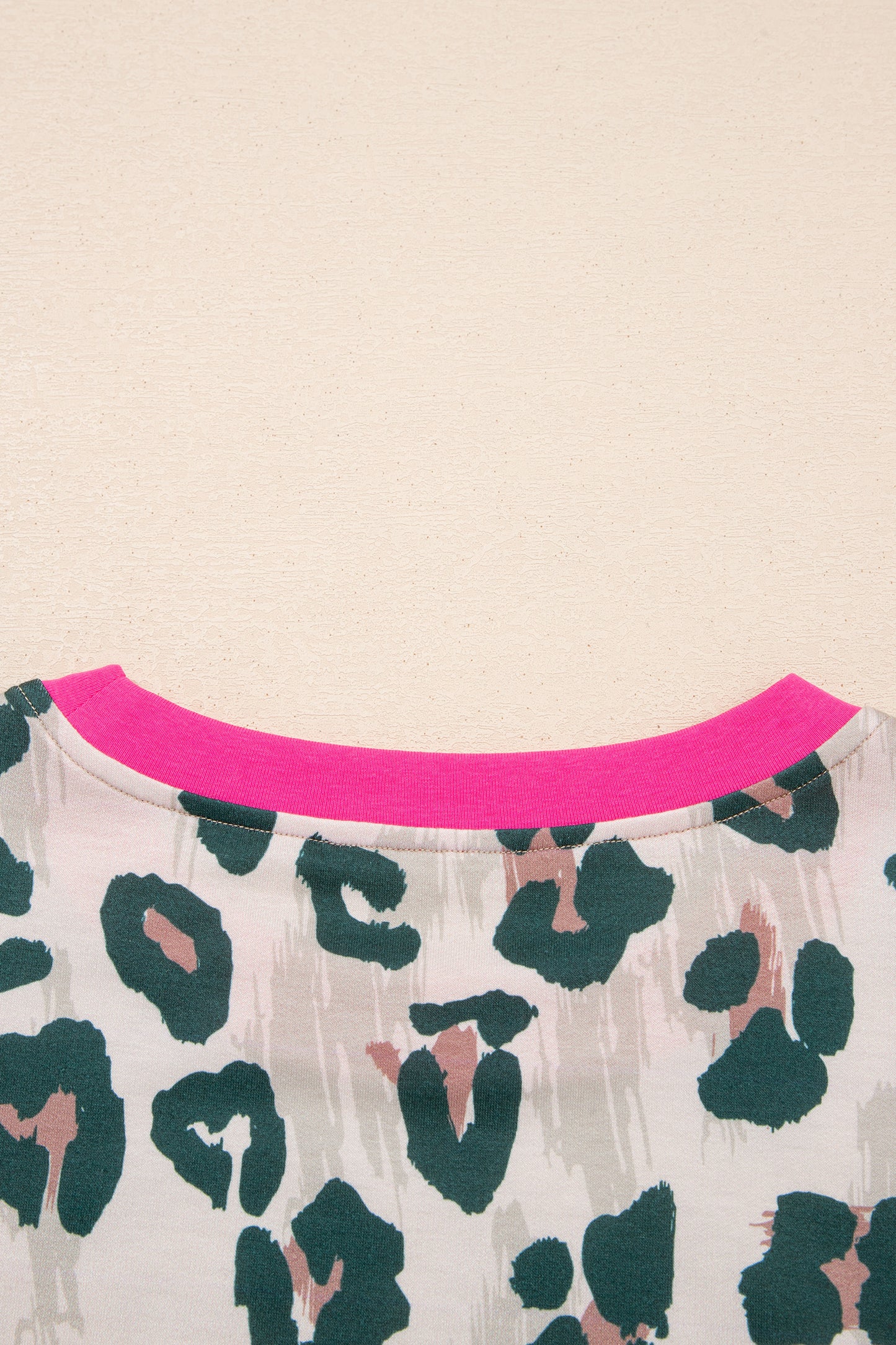 Brown Unique Leopard Print Contrast Trim Top Loose 2pcs Short Set-Two Piece Sets/Short Sets-[Adult]-[Female]-2022 Online Blue Zone Planet