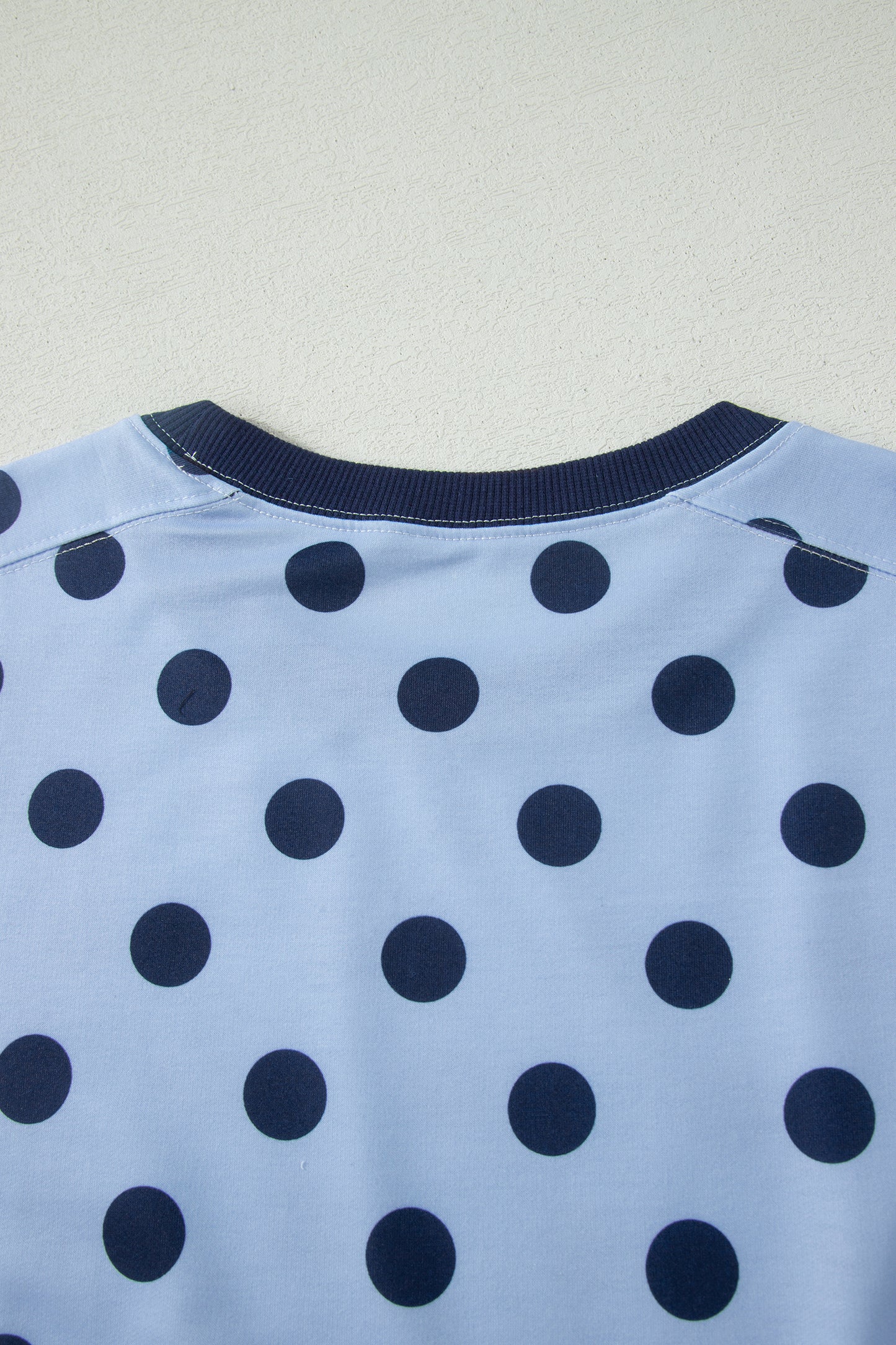 Pink Color Block Trim Polka Dot Casual Tee-Tops/Tops & Tees-[Adult]-[Female]-2022 Online Blue Zone Planet