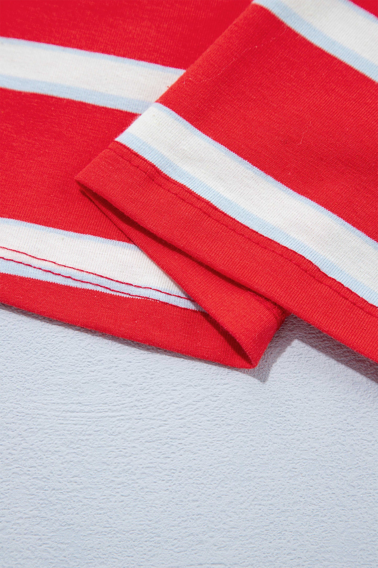 Racing Red Striped Bow Tie Hollowed Back 7/8 Sleeve Casual T-Shirt-Tops/Long Sleeve Tops-[Adult]-[Female]-2022 Online Blue Zone Planet