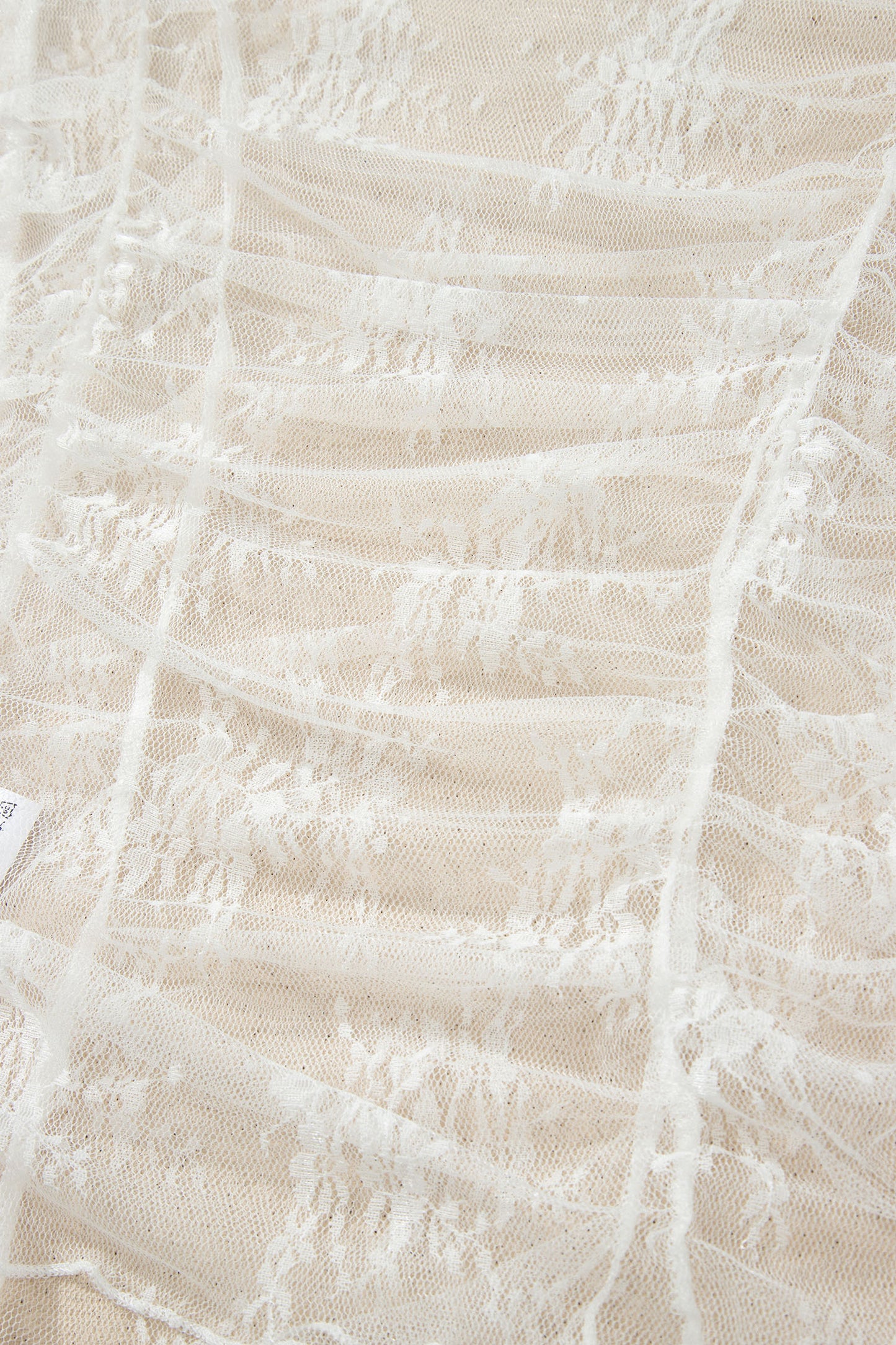 White Exposed Seam Ruched Sheer Floral Mesh Top-Tops/Blouses & Shirts-[Adult]-[Female]-2022 Online Blue Zone Planet