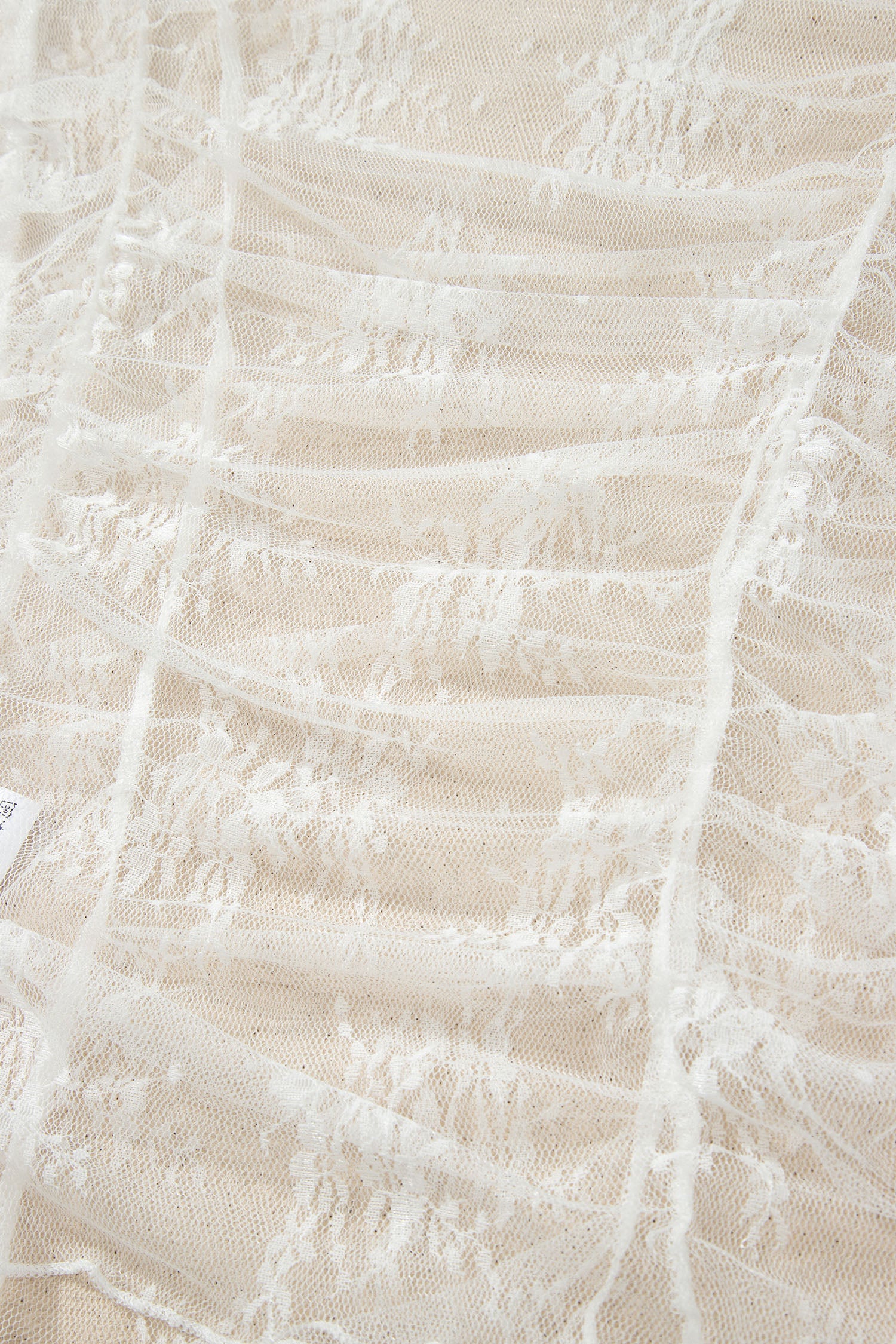 White Exposed Seam Ruched Sheer Floral Mesh Top-Tops/Blouses & Shirts-[Adult]-[Female]-2022 Online Blue Zone Planet