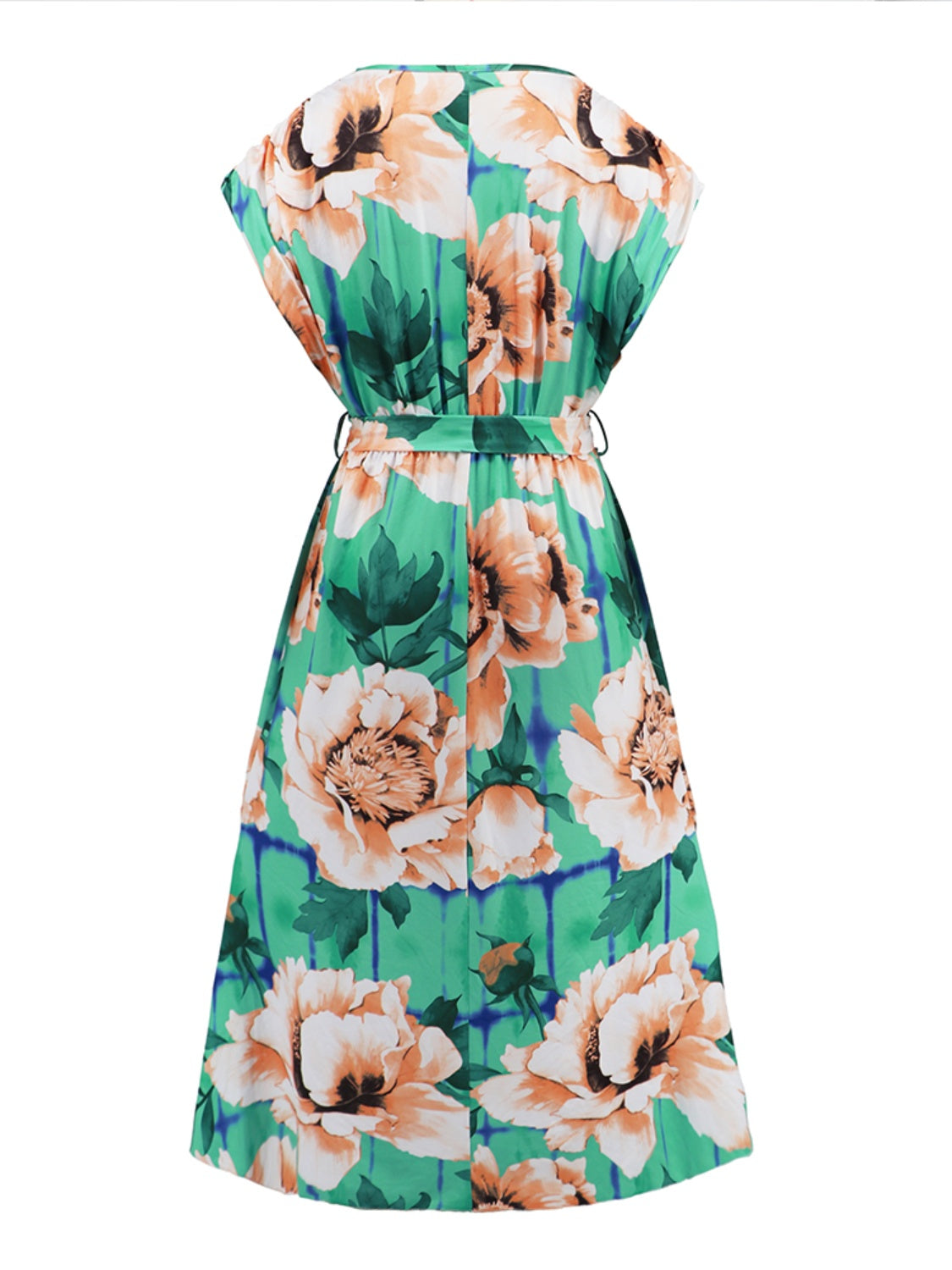 Ruffled Tied Floral Surplice Dress-TOPS / DRESSES-[Adult]-[Female]-2022 Online Blue Zone Planet