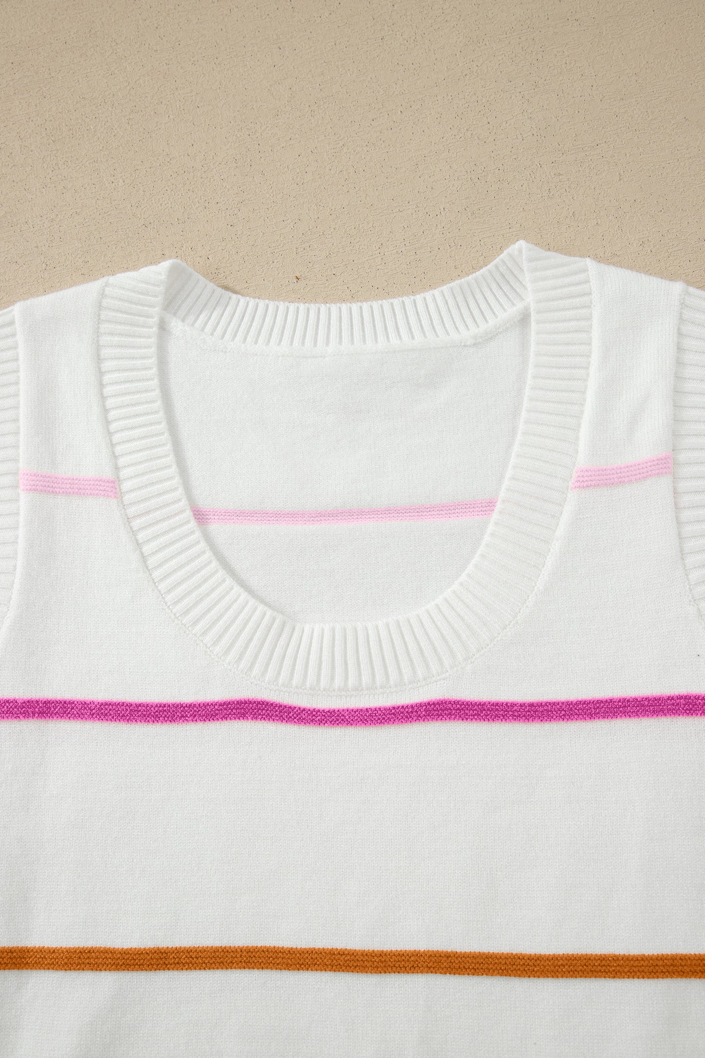 Green Stripe Round Neck Knitted Sweater Tank-TOPS / DRESSES-[Adult]-[Female]-2022 Online Blue Zone Planet