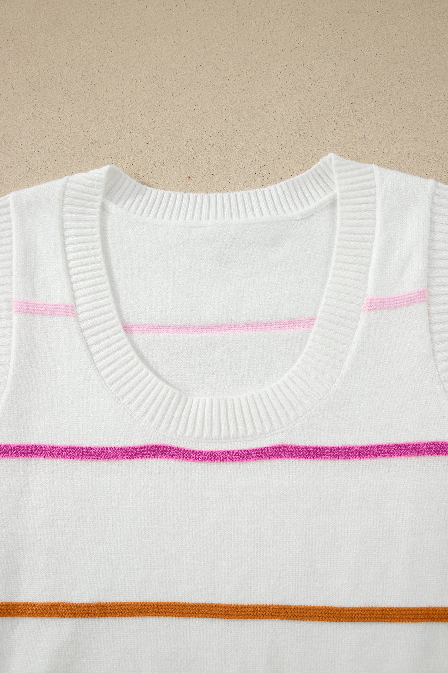 Green Stripe Round Neck Knitted Sweater Tank-TOPS / DRESSES-[Adult]-[Female]-2022 Online Blue Zone Planet