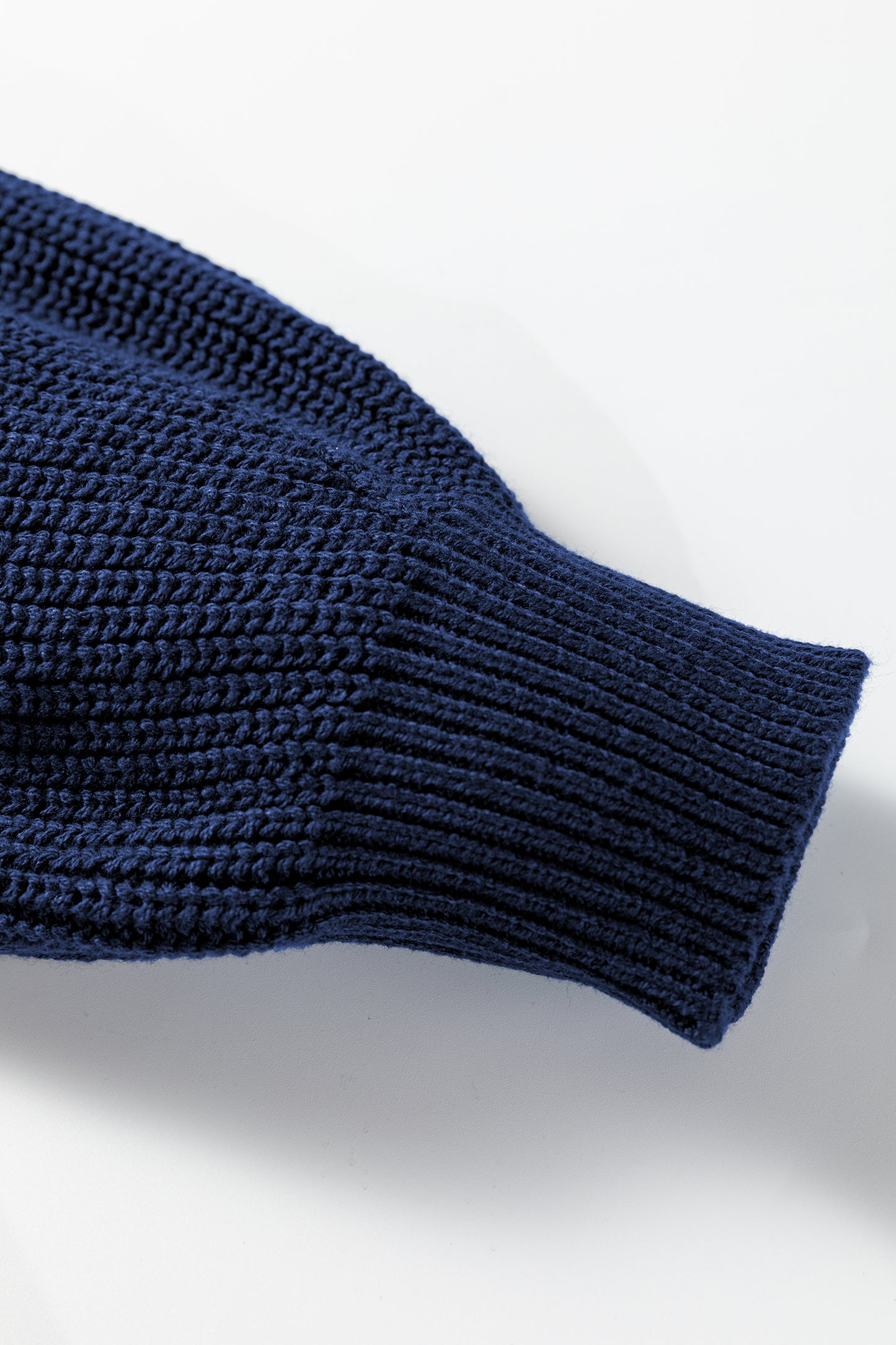 Dirty Blue Solid Color Front Seam Drop Shoulder Loose Sweater-TOPS / DRESSES-[Adult]-[Female]-2022 Online Blue Zone Planet