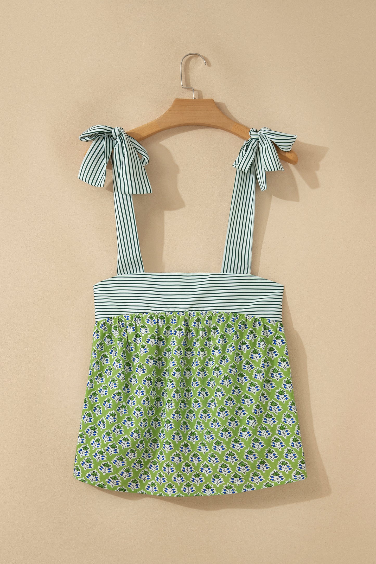 Pink Fashion Printed Knot Straps Babydoll Tank Top-Tops/Tank Tops-[Adult]-[Female]-2022 Online Blue Zone Planet