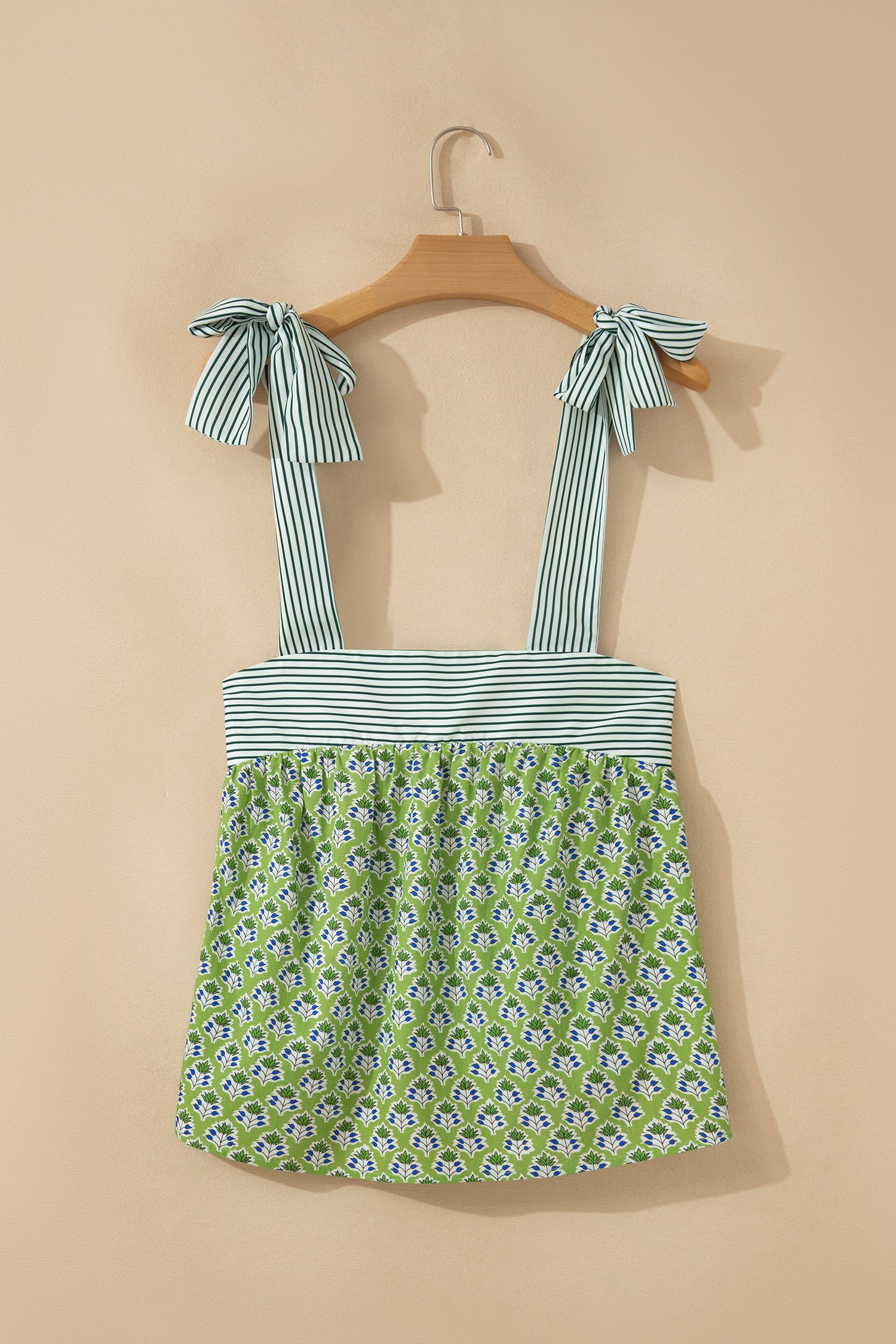 Pink Fashion Printed Knot Straps Babydoll Tank Top-Tops/Tank Tops-[Adult]-[Female]-2022 Online Blue Zone Planet